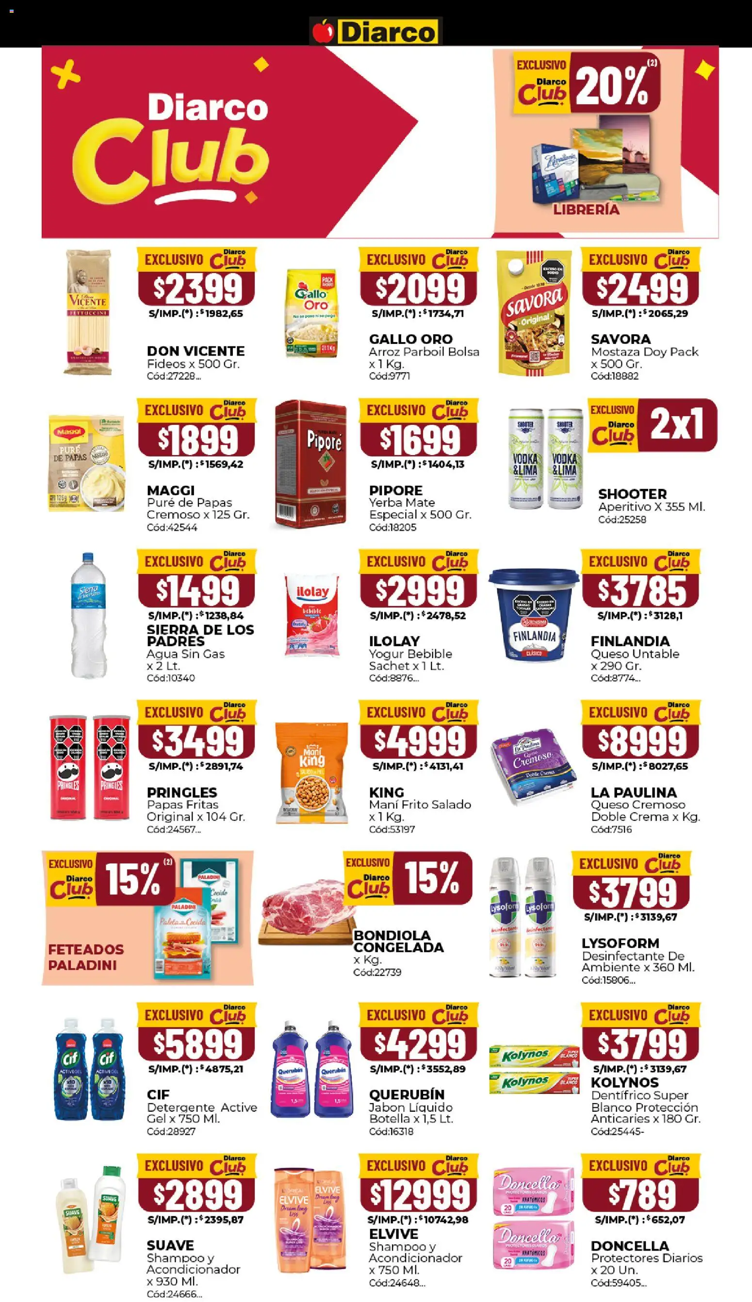 Diarco - Ofertas Sur │ válido desde el 20.04.2026 | Página: 9 | Productos: Desinfectante, Mate, Fideos, Sierra