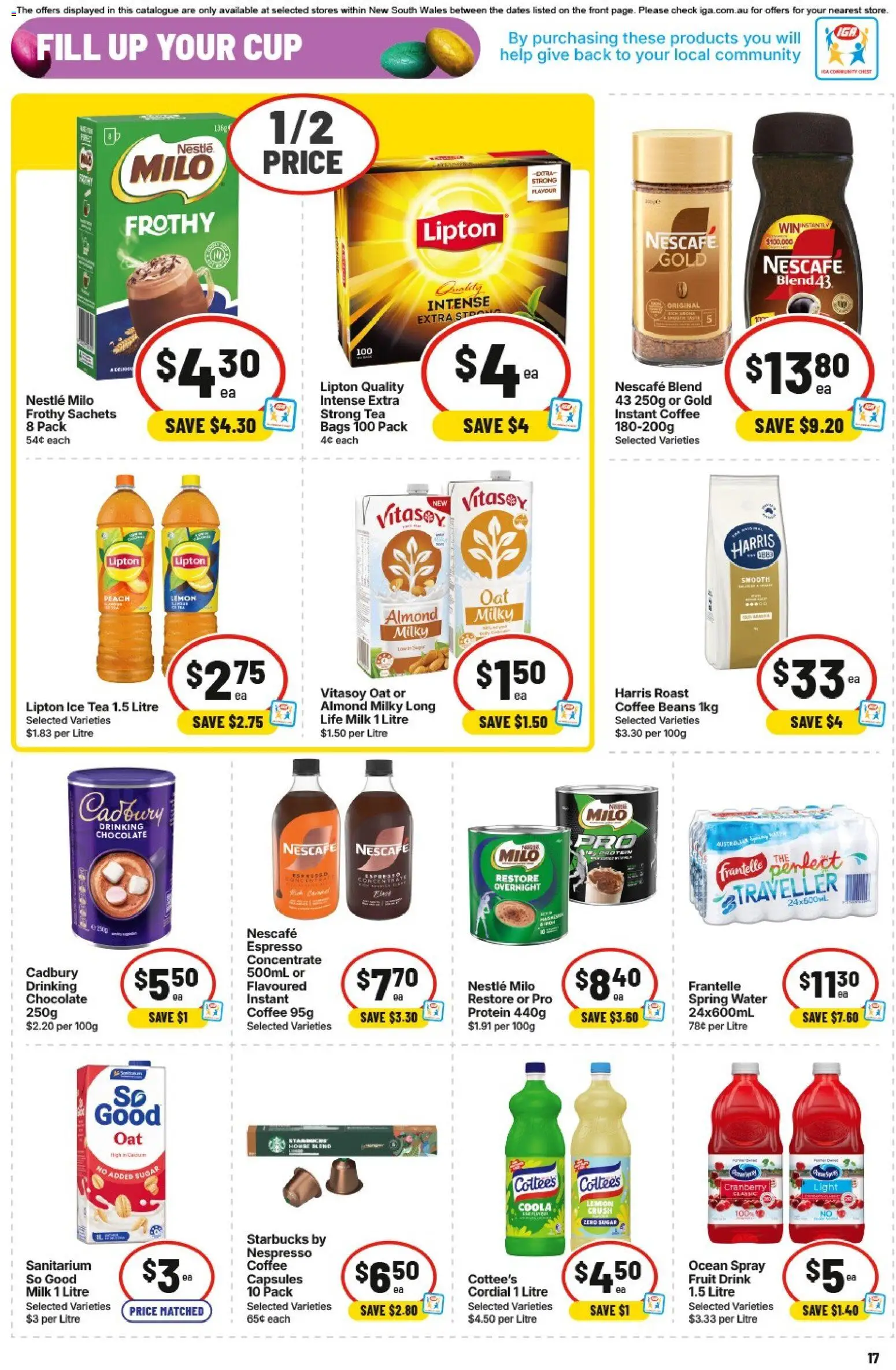 IGA catalogue - valid from 01.04.2026 | Page: 20 | Products: Milk, Tea, Sugar, Lemon