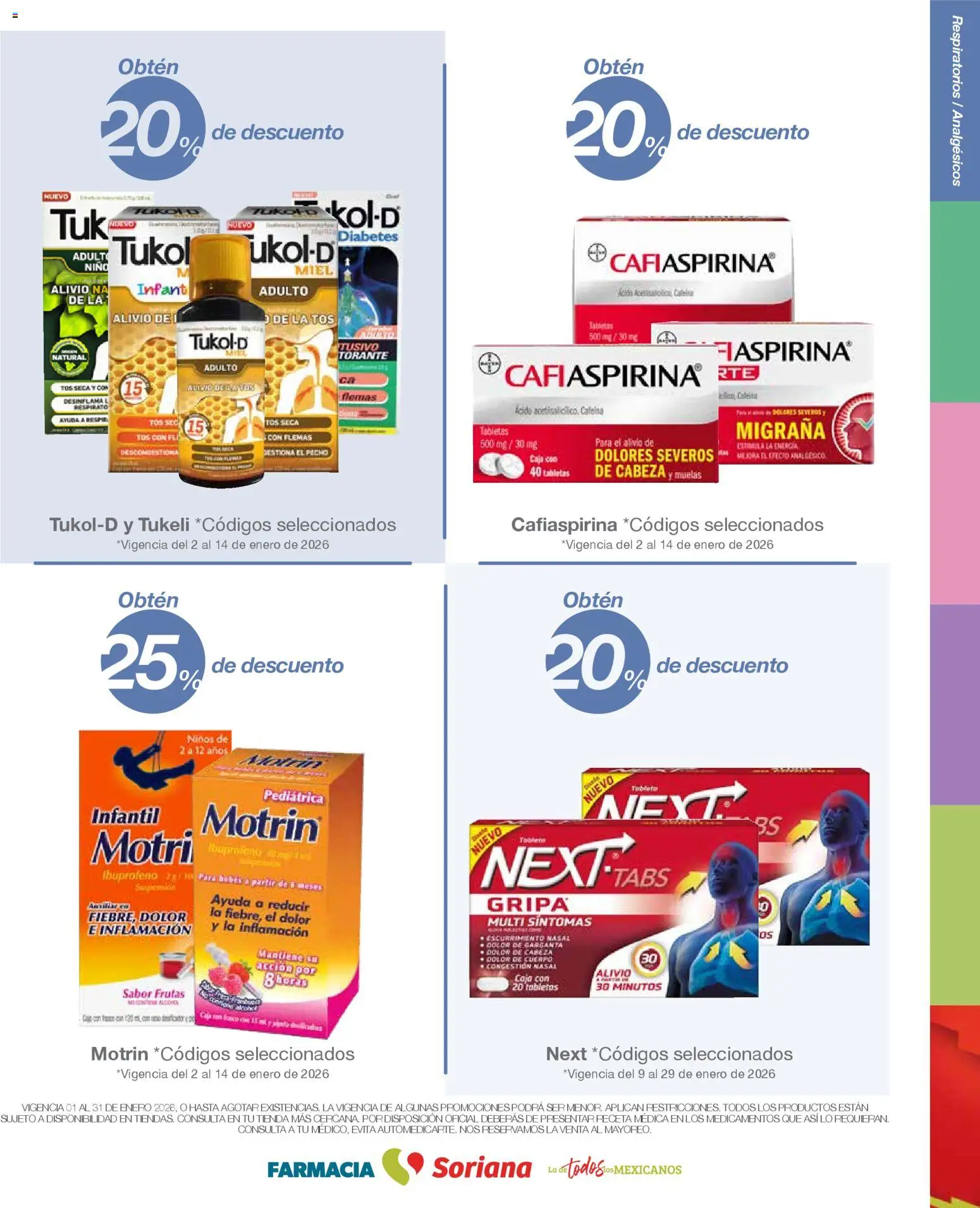 Nuevas ofertas de Soriana válidas en toda la República Mexicana desde el 01.01.2026. ¡Encuentra las mejores ofertas en Soriana - Folleto Farnacia Súper Nacional! | Página: 3 | Productos: Analgésico, Caja