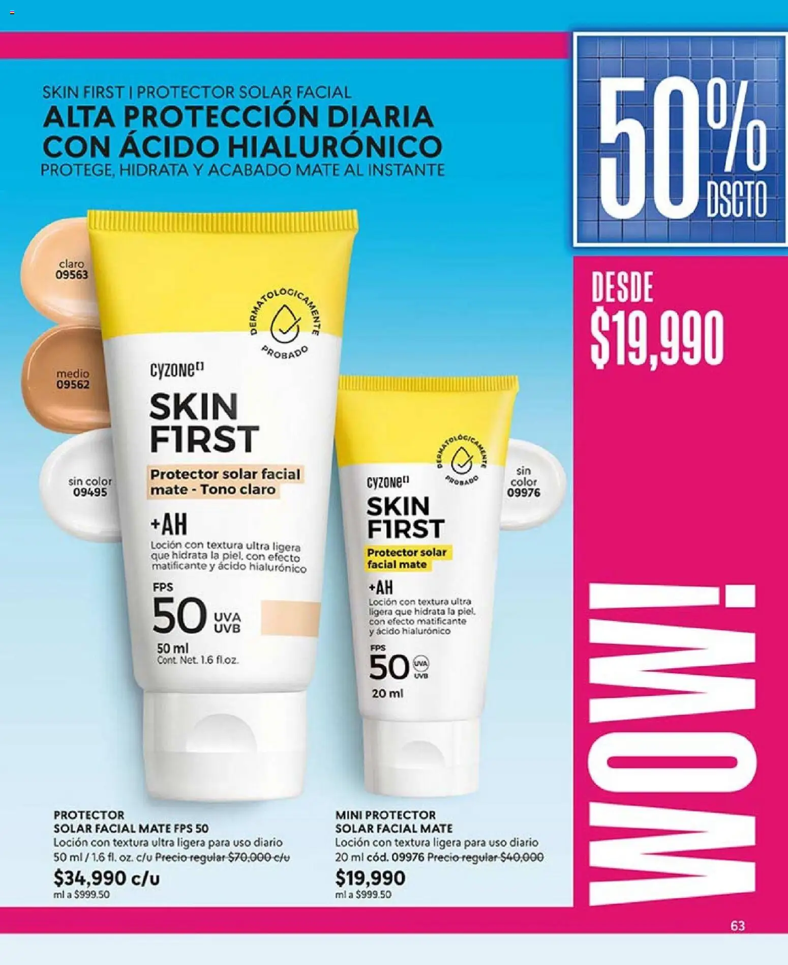 CyZone revista - valida desde el 01.04.2026 | Página: 63 | Productos: Loción, Protector solar