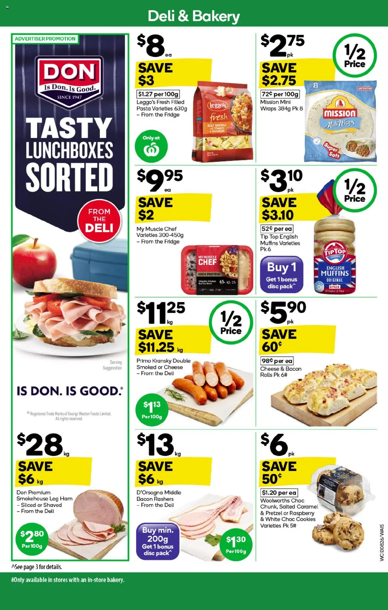 Woolworths catalogue - valid from 13.08.2025 | Page: 15 | Products: Bacon, Ham, Pasta, Bakery