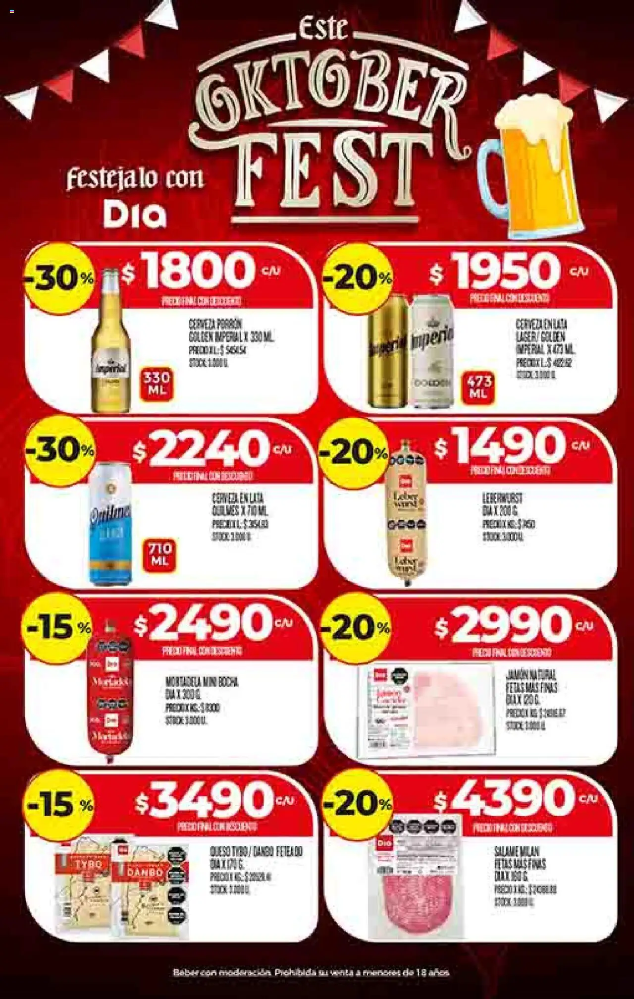 Supermercado DIA Ofertas │ válido desde el 01.10.2025 | Página: 8 | Productos: Mortadela, Queso, Jamón, Cerveza