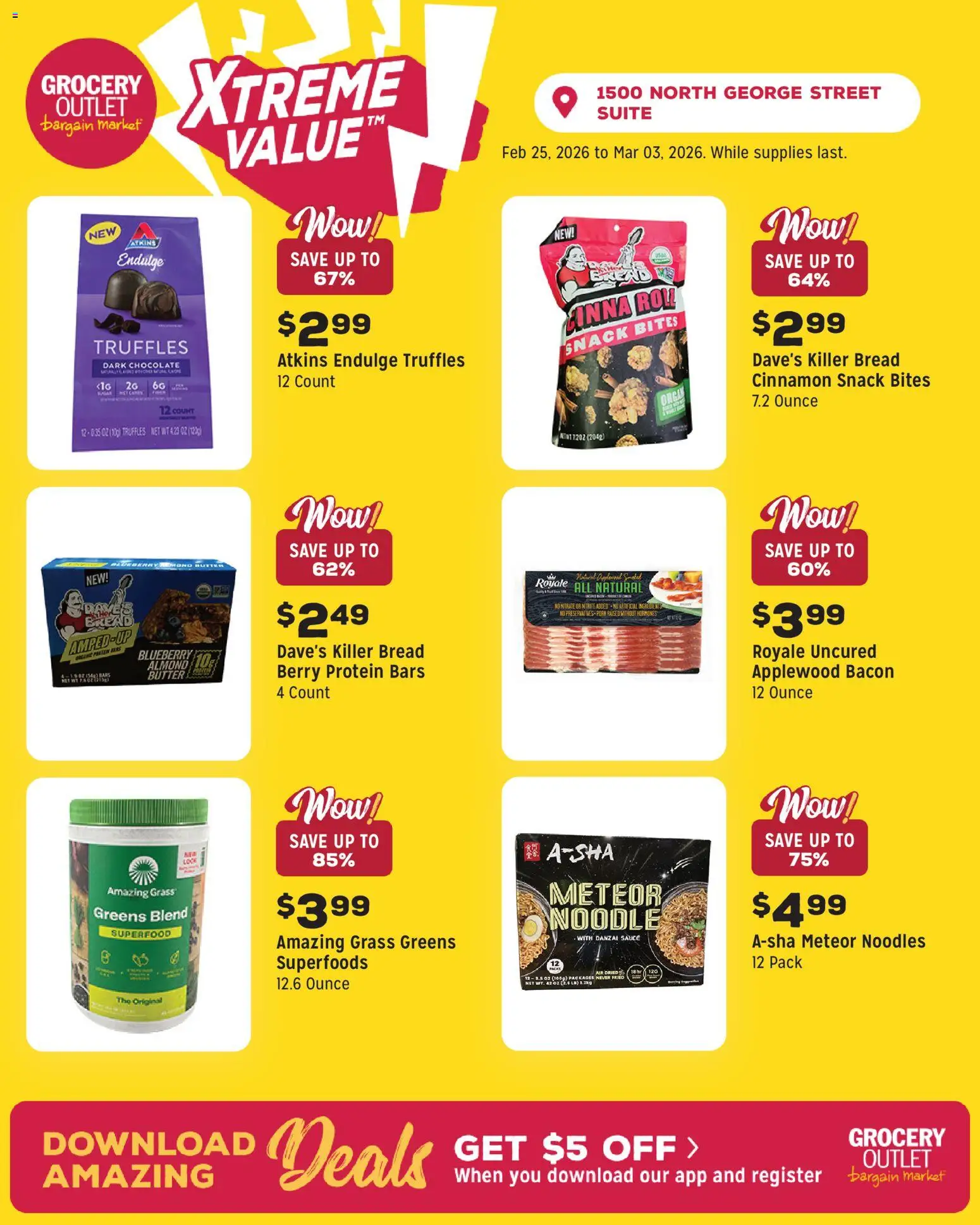 Grocery Outlet Weekly Ad - PA - valid from 25.02.2026 | Page: 6 | Products: Butter, Bread, Noodles, Greens