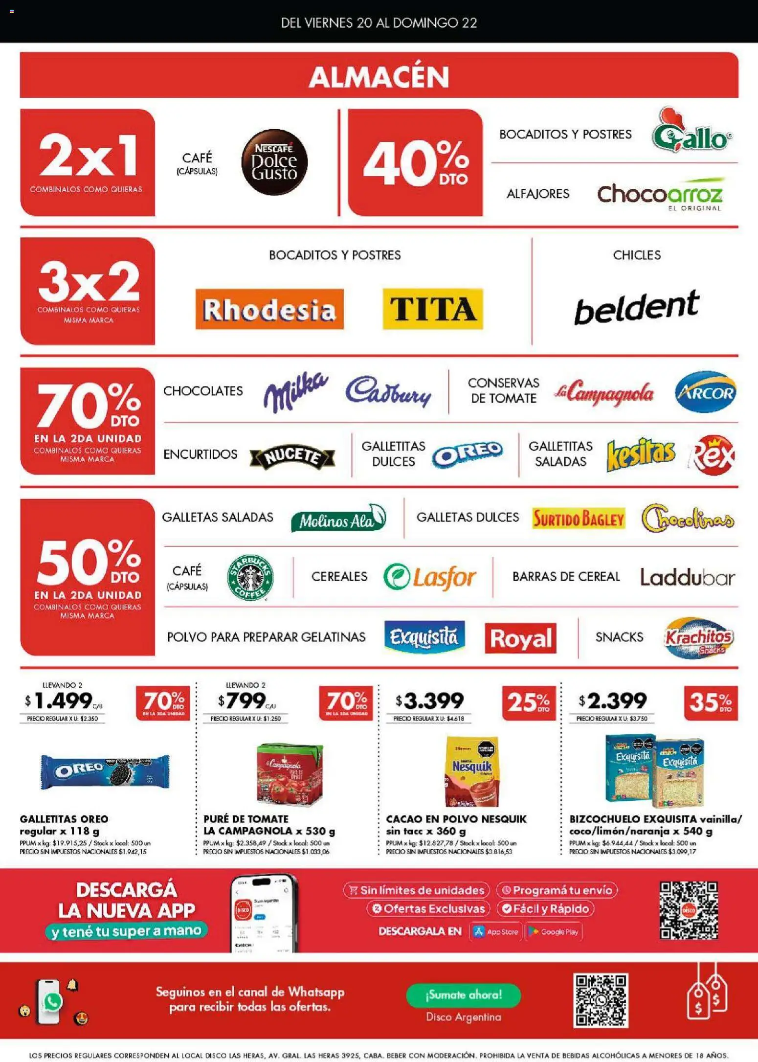 Disco - Ofertas | Córdoba │ válido desde el 20.03.2026 | Página: 2 | Productos: Galletitas, Chicles, Polvo, Cacao