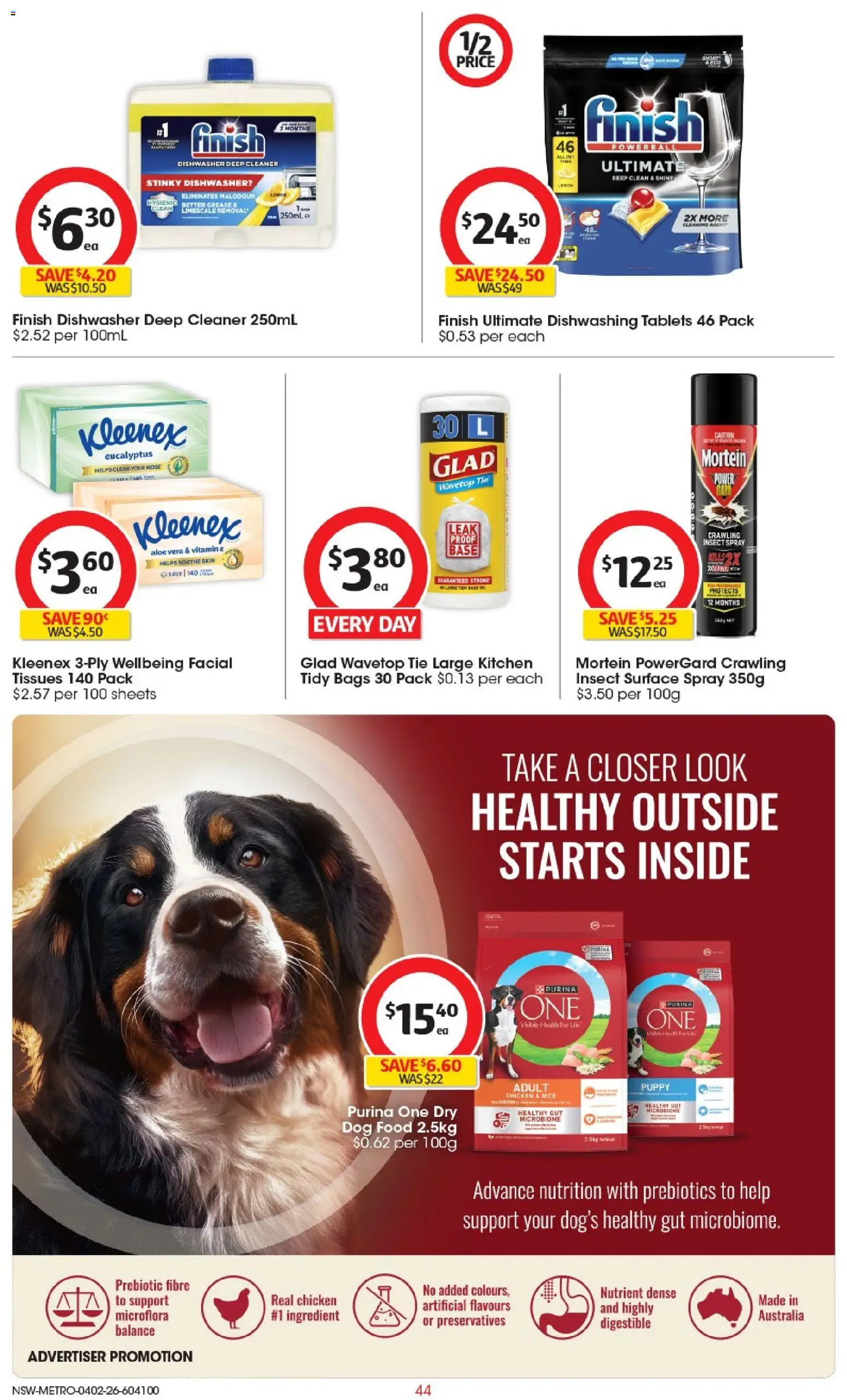Coles catalogue - valid from 04.02.2026 | Page: 44 | Products: Chicken, Rice, Dog food, Tablets