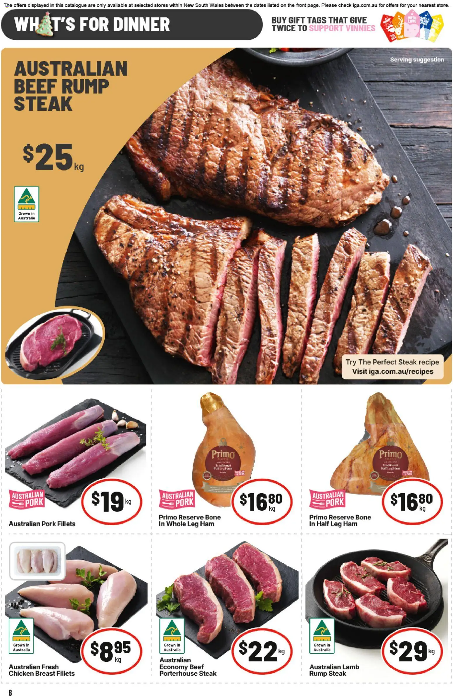 IGA catalogue - valid from 12.11.2025 | Page: 6 | Products: Chicken, Pork, Lamb, Steak
