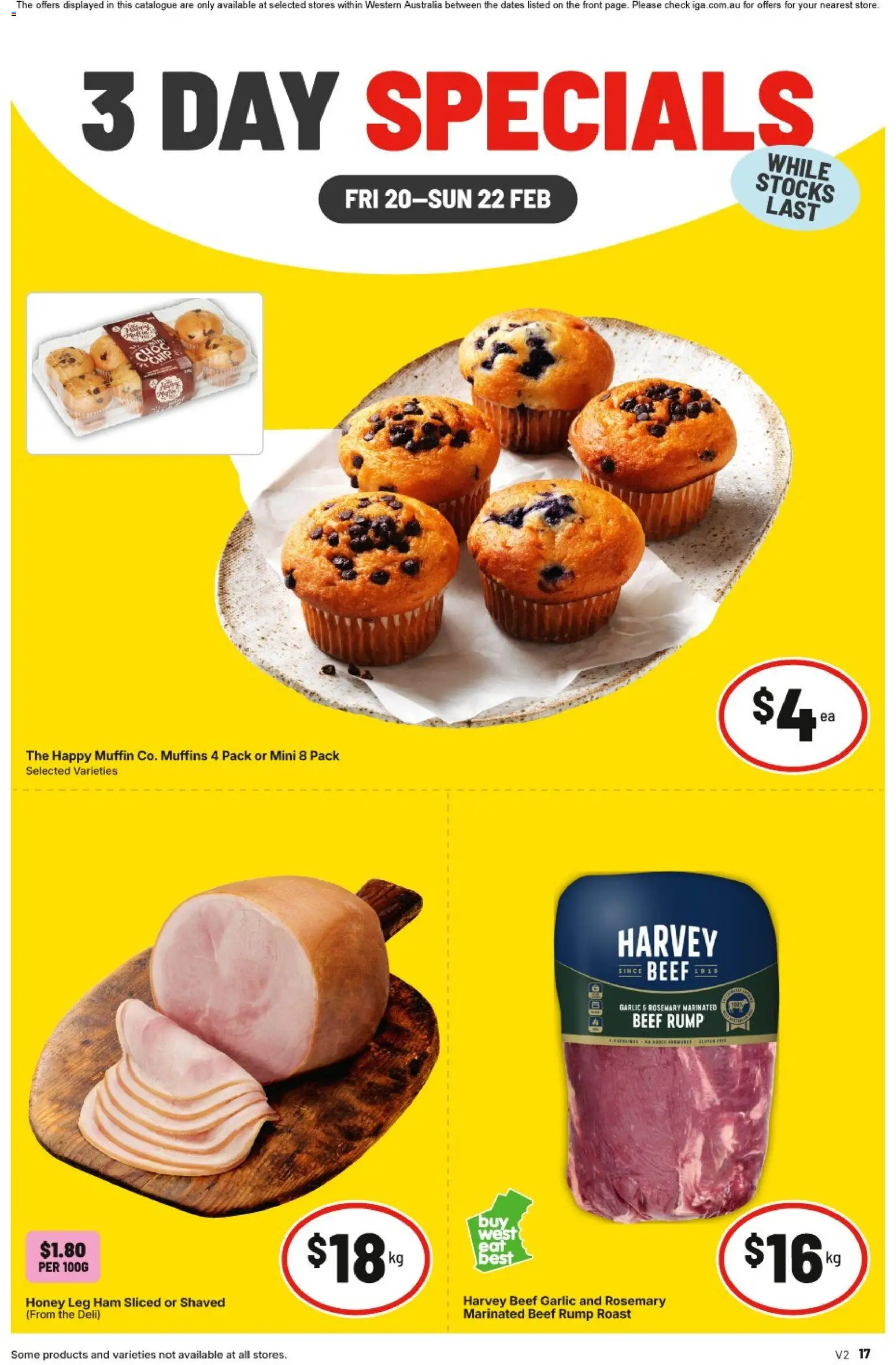 IGA catalogue - valid from 20.02.2026 | Page: 1 | Products: Ham, Honey, Muffins, Garlic