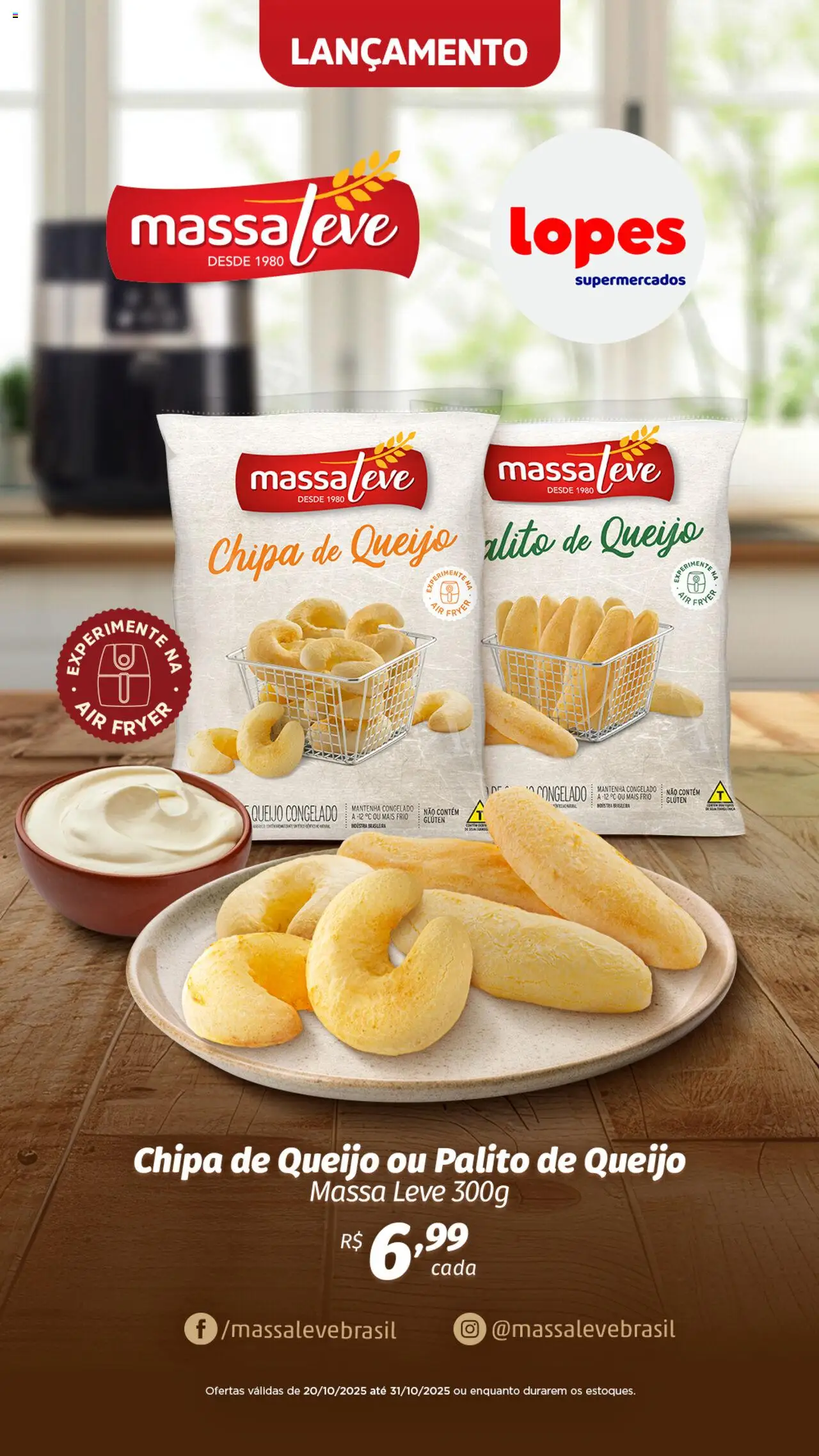 Lopes Supermercados Folheto - válido de 20.10.2025 | Página: 1 | Produtos: Air fryer, Queijo, Massa