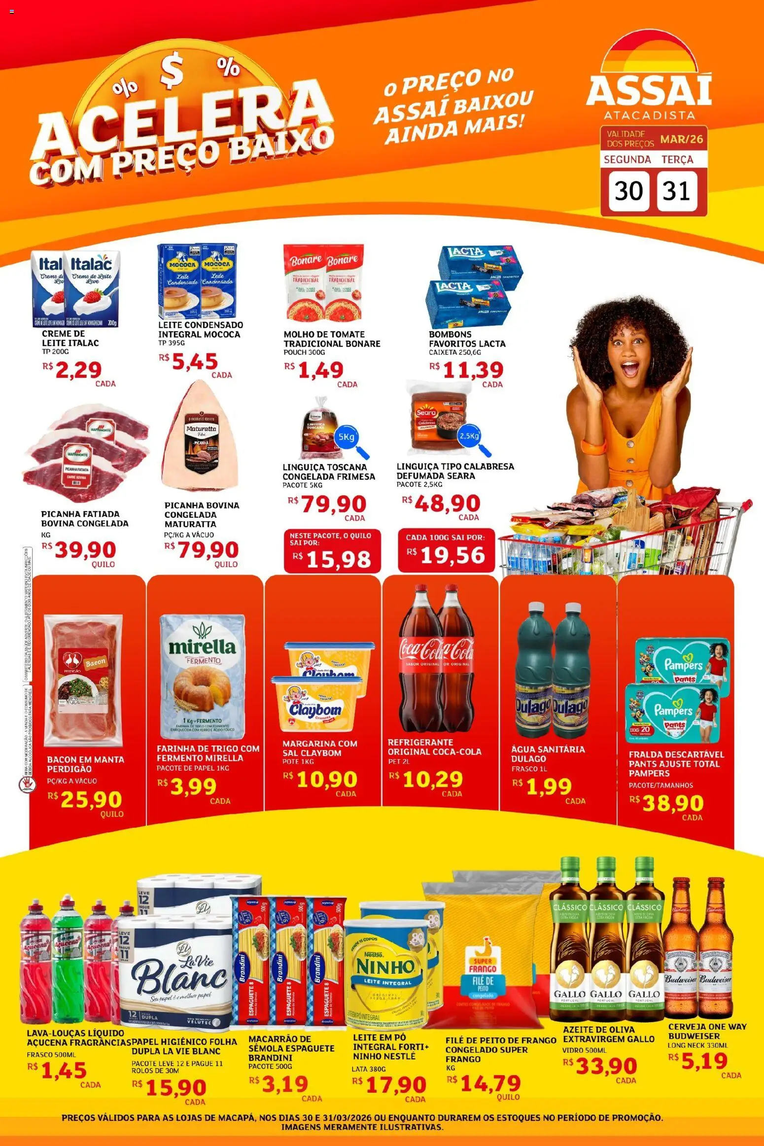 Assaí Atacadista Folheto - válido de 30.03.2026 | Página: 1 | Produtos: Pó, Macarrão, Creme, Refrigerante