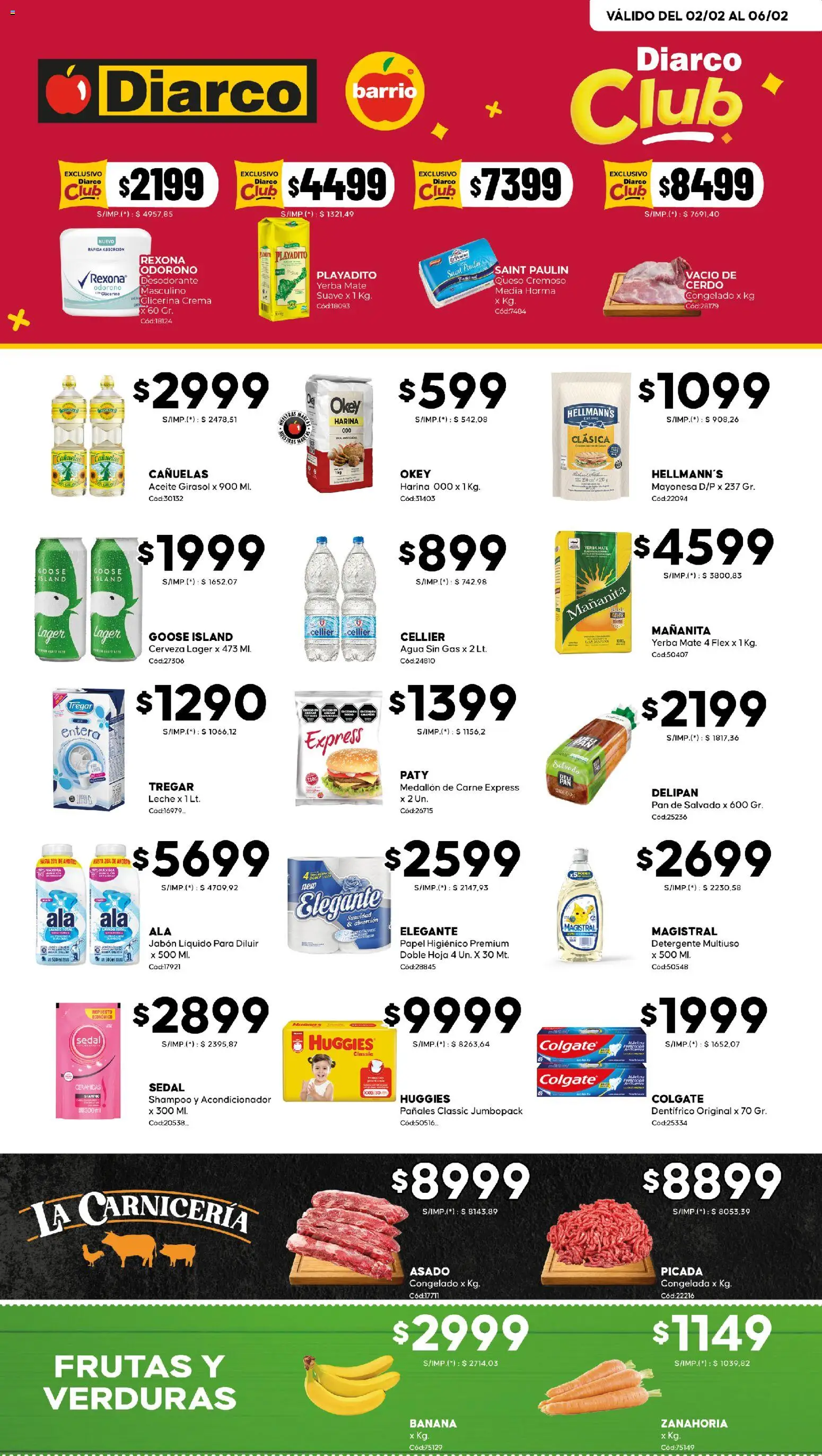 Diarco - Ofertas Diarco Barrio │ válido desde el 02.02.2026 | Página: 1 | Productos: Mate, Acondicionador, Detergente, Cerdo