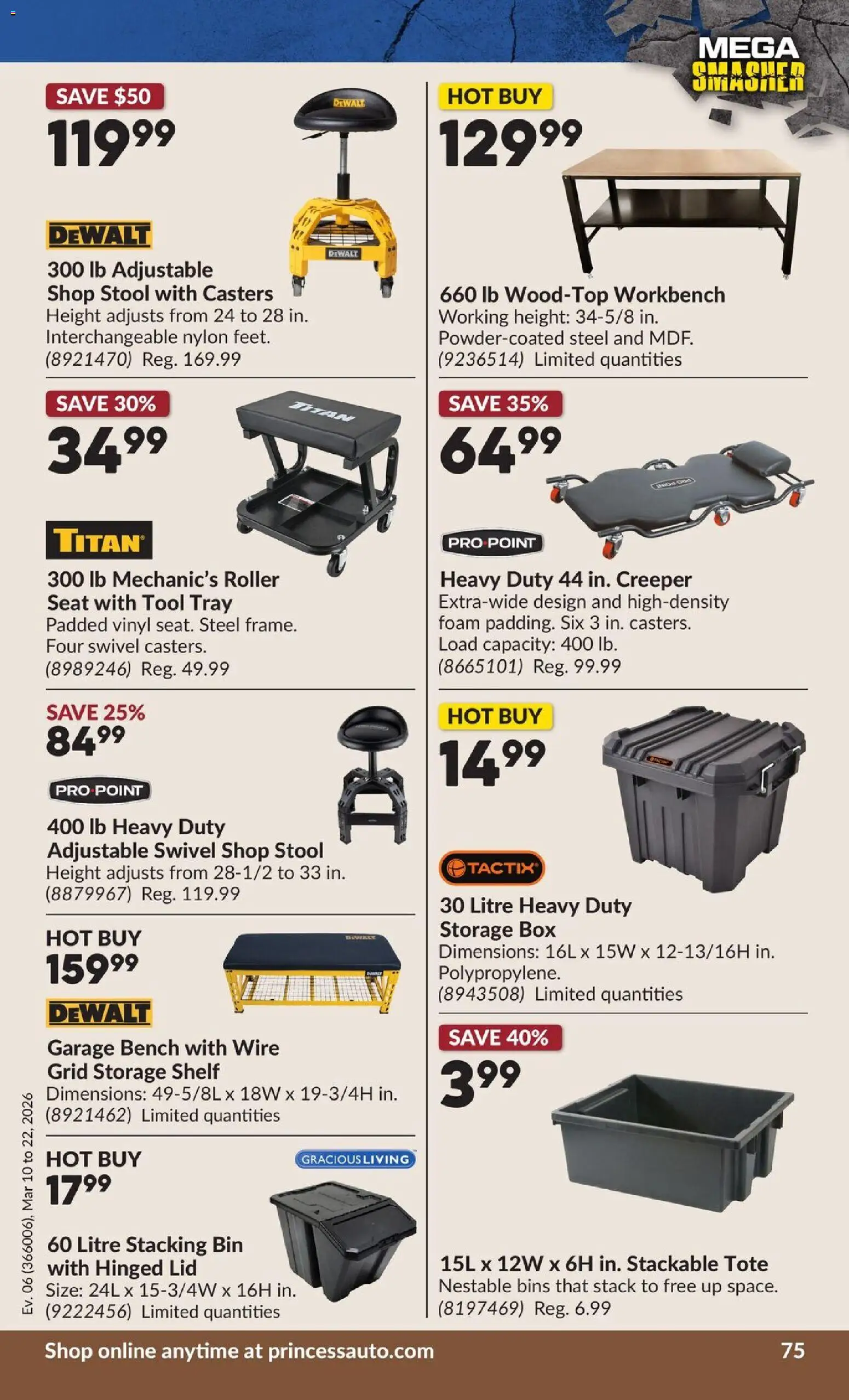 Princess Auto flyer valid from 10.03.2026 | Page: 80 | Products: Shelf, Box