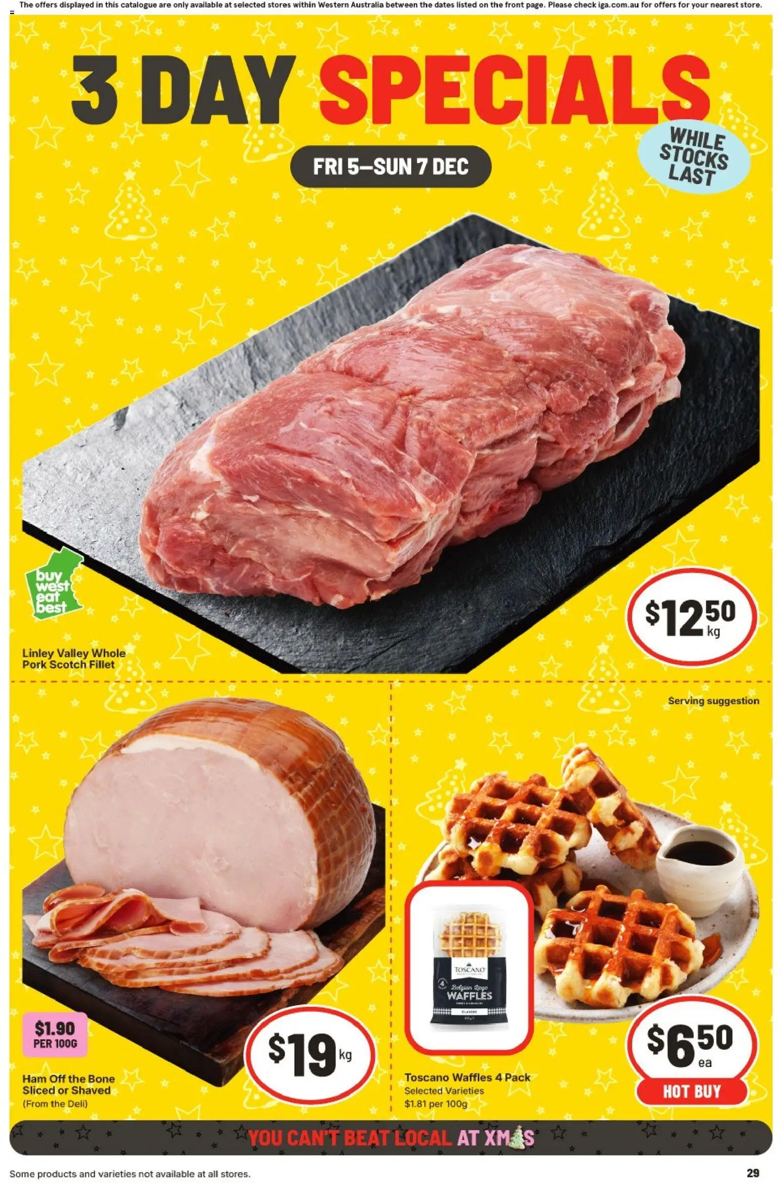 IGA catalogue - valid from 05.12.2025 | Page: 1 | Products: Ham, Pork, Scotch, Waffles