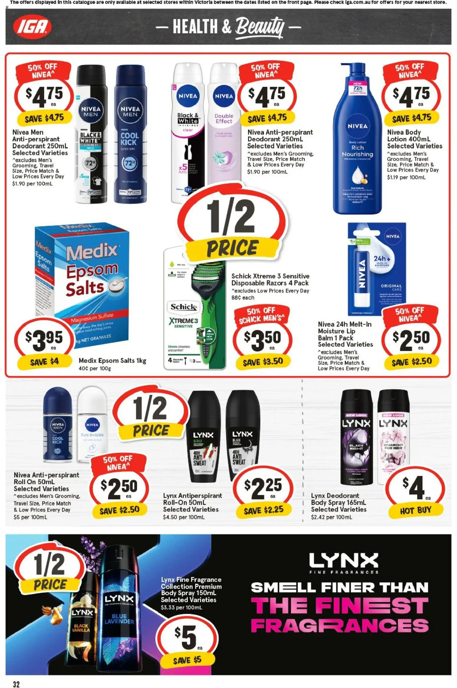 IGA catalogue - valid from 05.11.2025 | Page: 32 | Products: Fragrance, Lotion, Antiperspirant, Razors