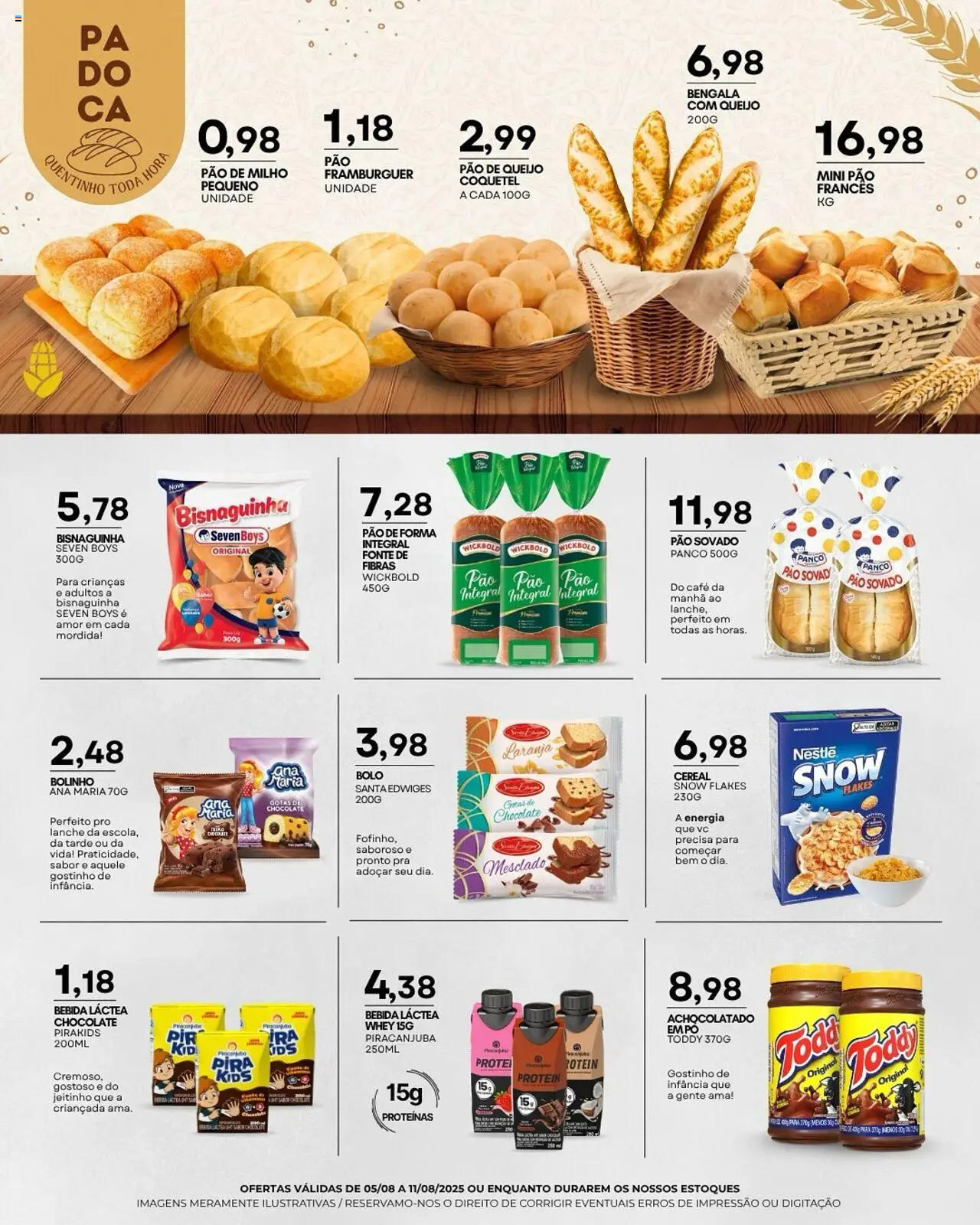 Mercadão Atacadista Folheto - válido de 05.08.2025 | Página: 8 | Produtos: Pó, Café, Chocolate, Pão de queijo