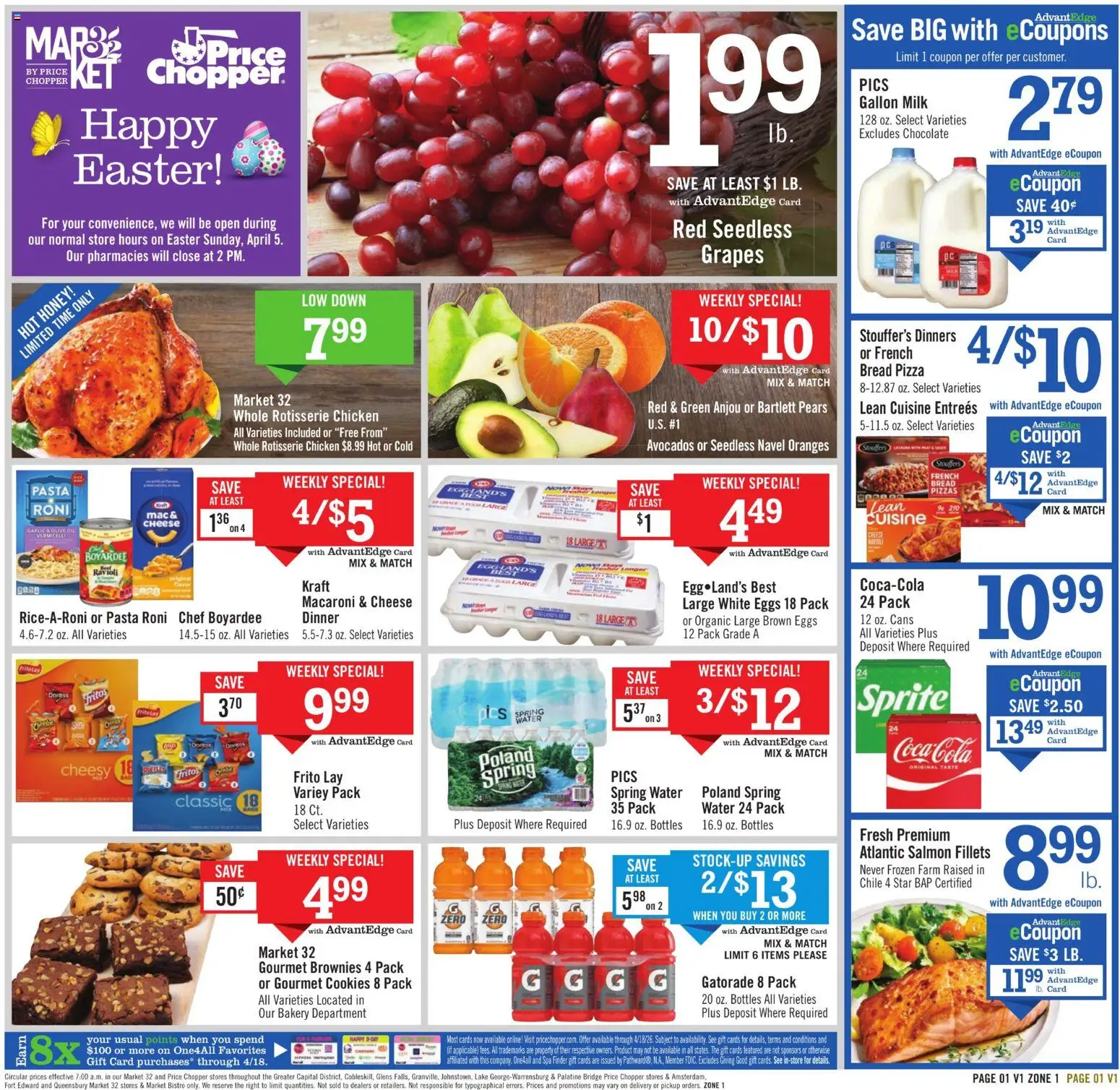 Price Chopper - Weekly Ad - valid from 05.04.2026 | Page: 1 | Products: Bakery, Bread, Chocolate, Water