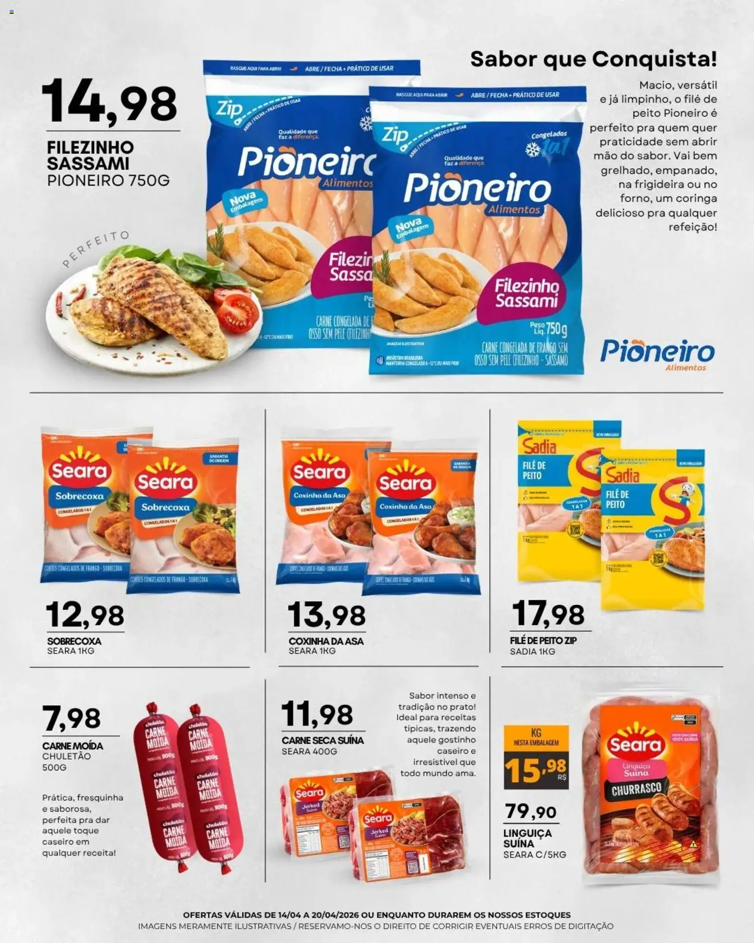 Mercadão Atacadista Folheto - válido de 14.04.2026 | Página: 2 | Produtos: Frigideira, Linguiça, Carne, Frango