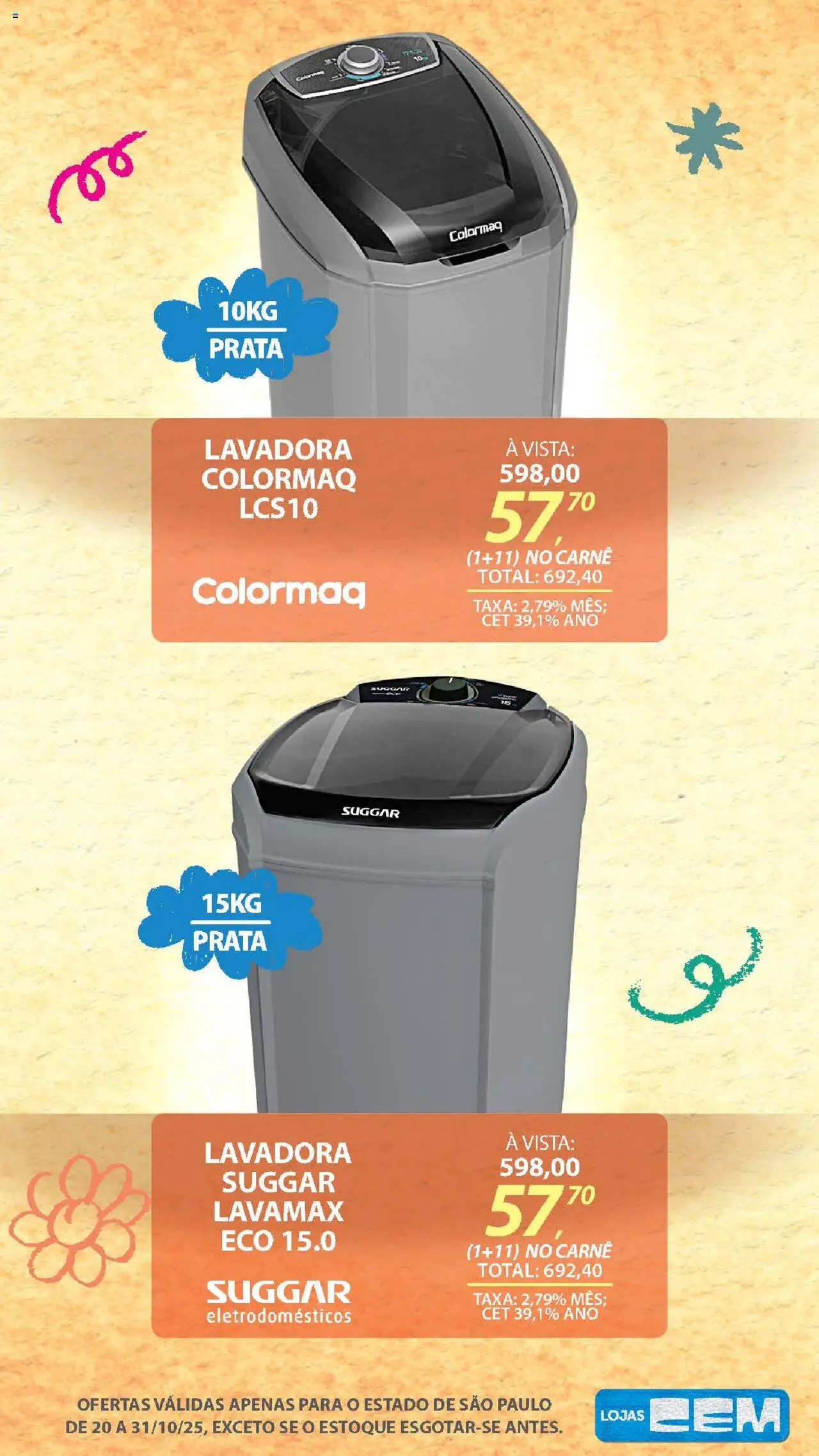 Lojas Cem Folheto - válido de 20.10.2025 | Página: 23 | Produtos: Carne, Eletrodomésticos