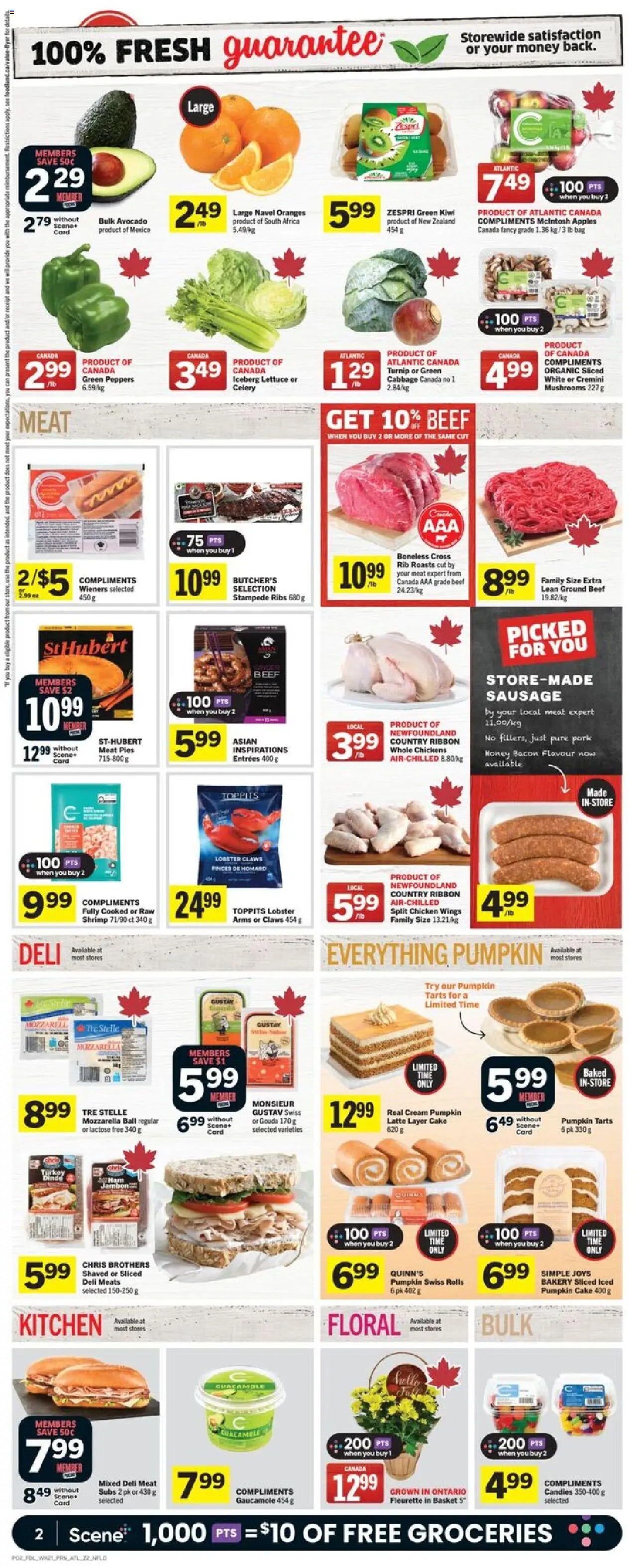 Foodland flyer valid from 18.09.2025 | Page: 3 | Products: Kiwi, Cream, Chicken wings, Pork
