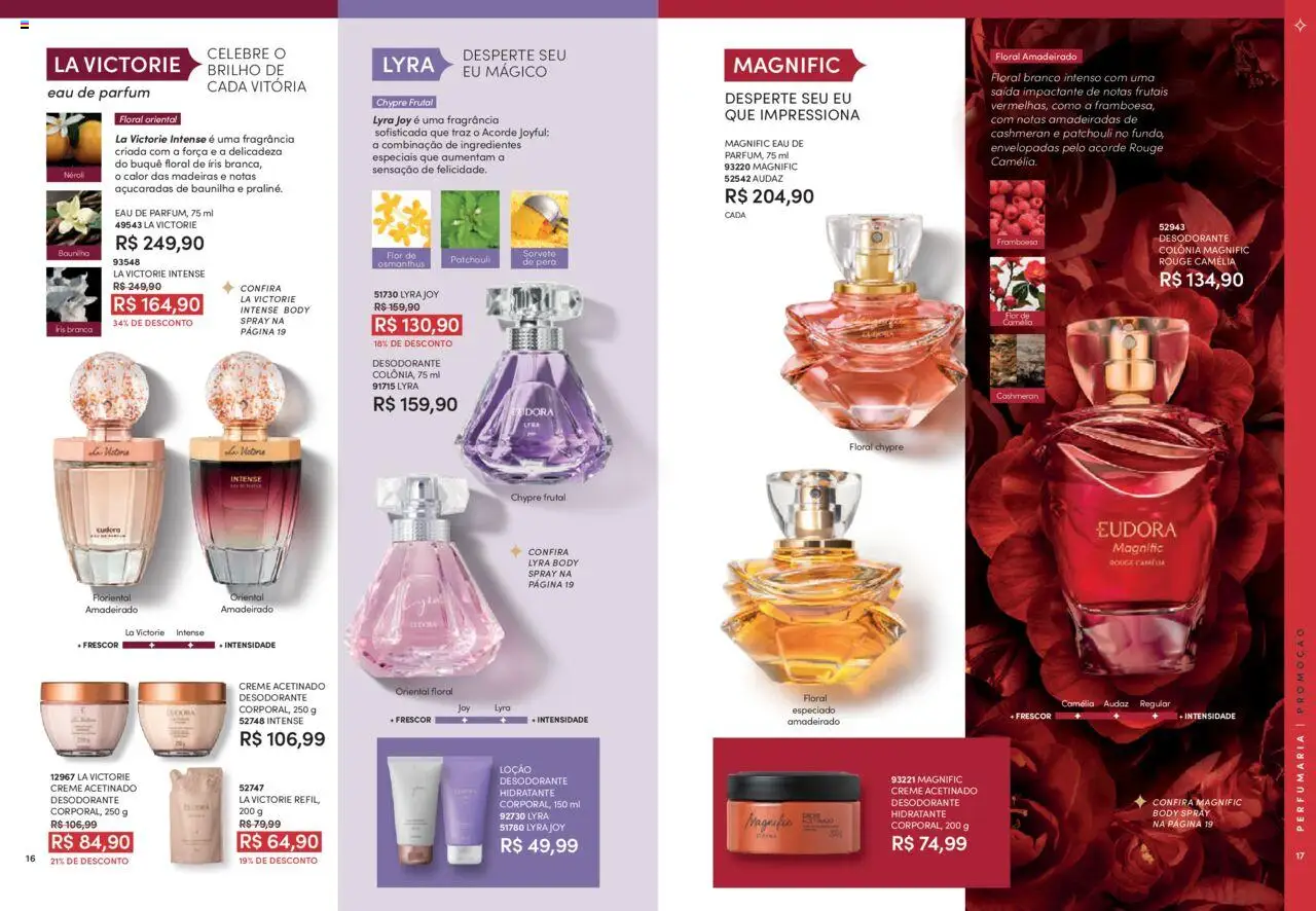 Eudora Folheto - válido de 06.08.2025 | Página: 9 | Produtos: Pera, Fragrância, Desodorante, Creme