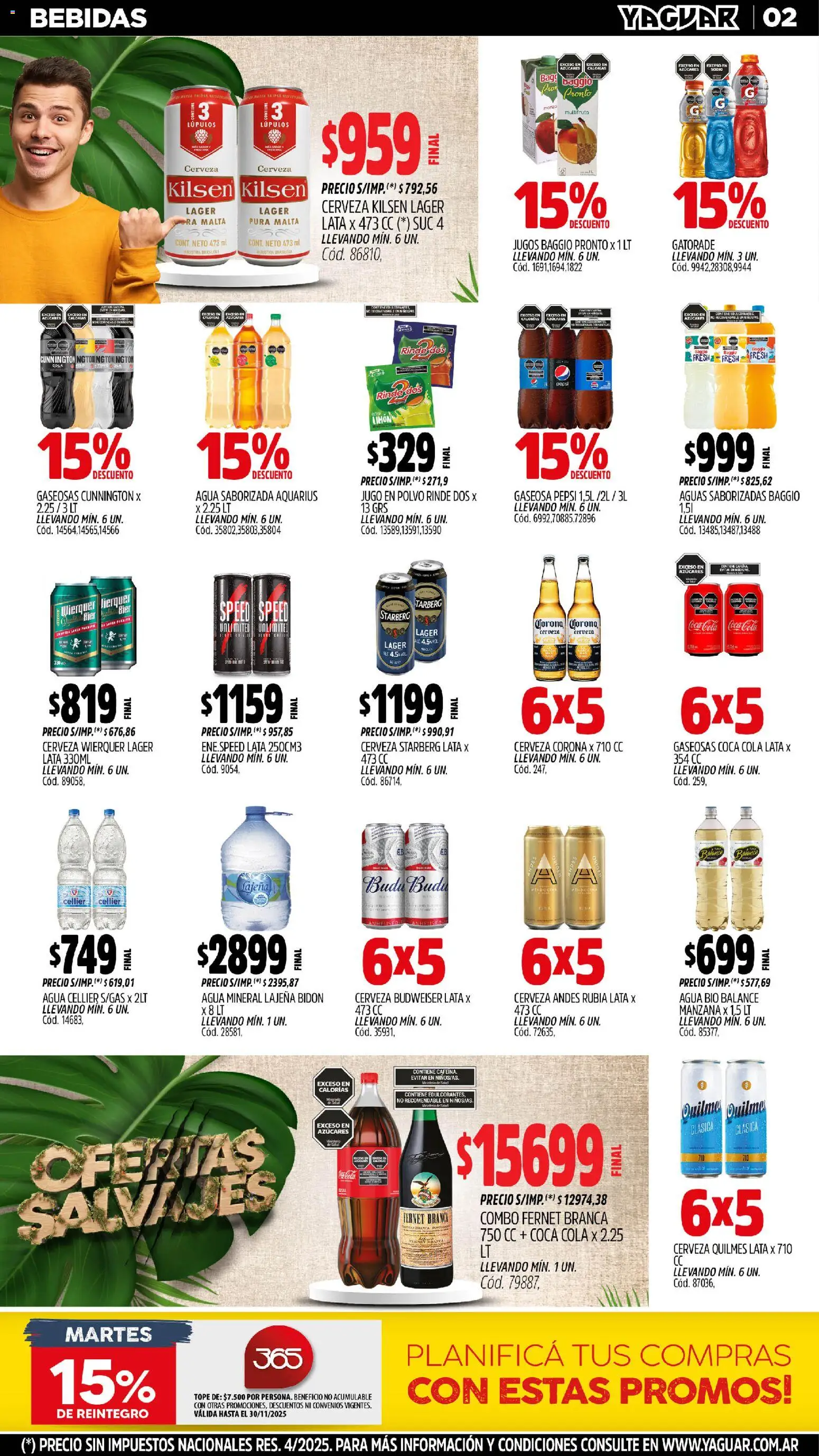 Yaguar - Neuquén │ válido desde el 03.11.2025 | Página: 2 | Productos: Bidón, Manzana, Jugo, Cerveza