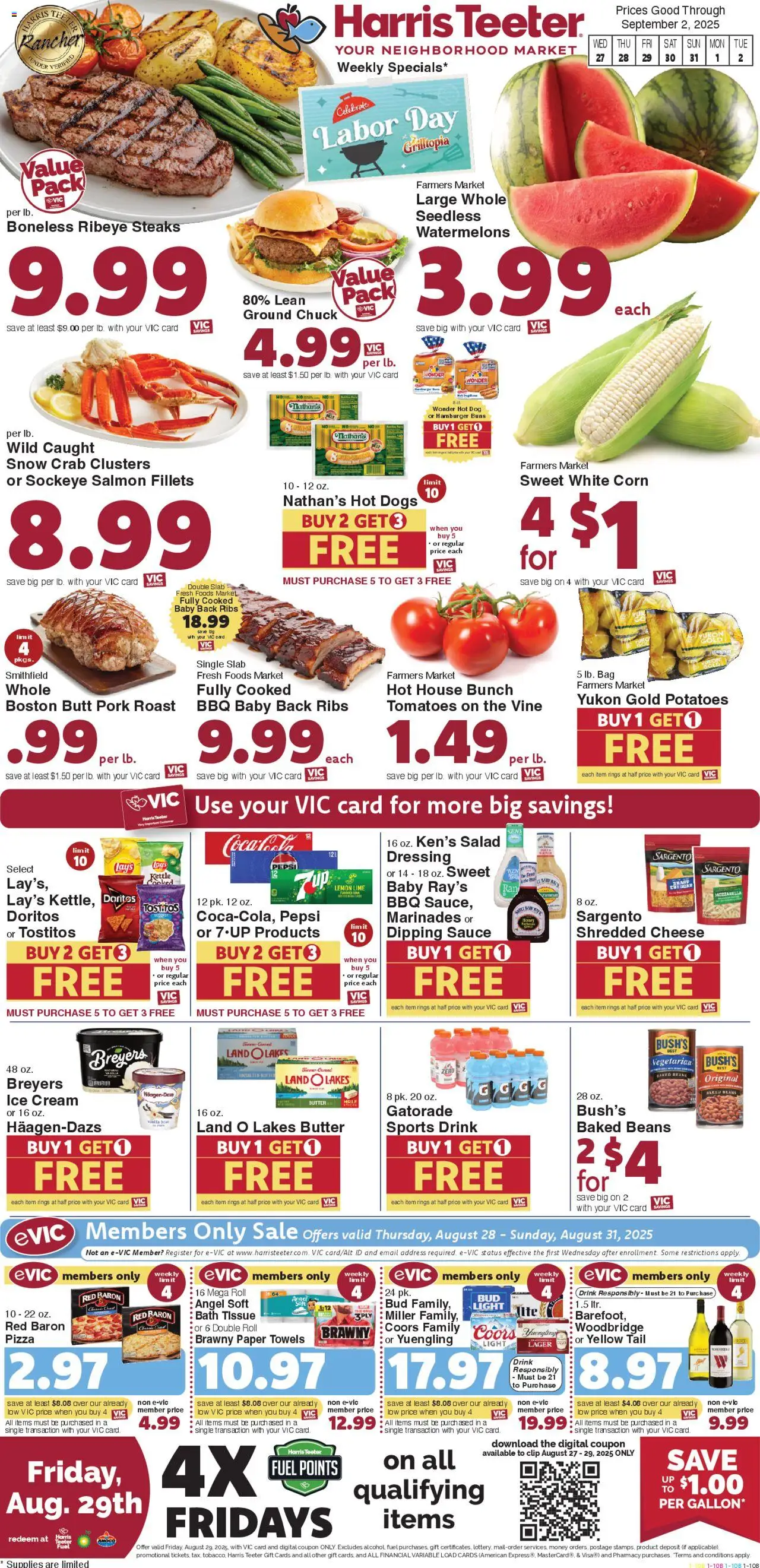 Harris Teeter Weekly Ad - valid from 27.08.2025 | Page: 1 | Products: Bath, Pizza, Potatoes, Sauce