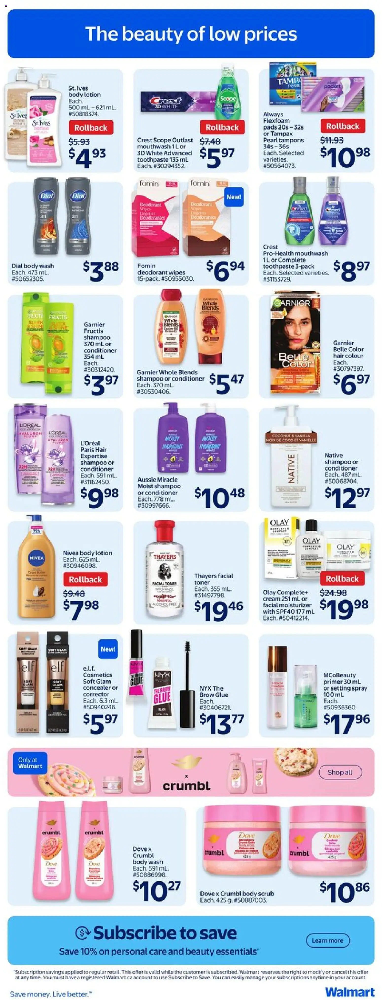 Walmart flyer valid from 05.02.2026 | Page: 18 | Products: Conditioner, Deodorant, Toothpaste, Mouthwash