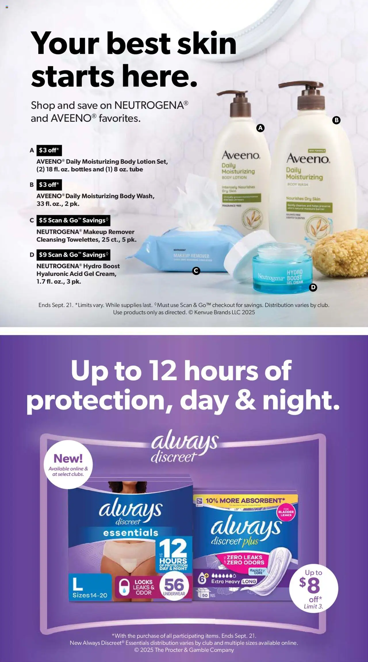 Sam's Club Instant Savings Book September - valid from 27.08.2025 | Page: 6 | Products: Makeup Remover, Cream, Body Wash, Underwear
