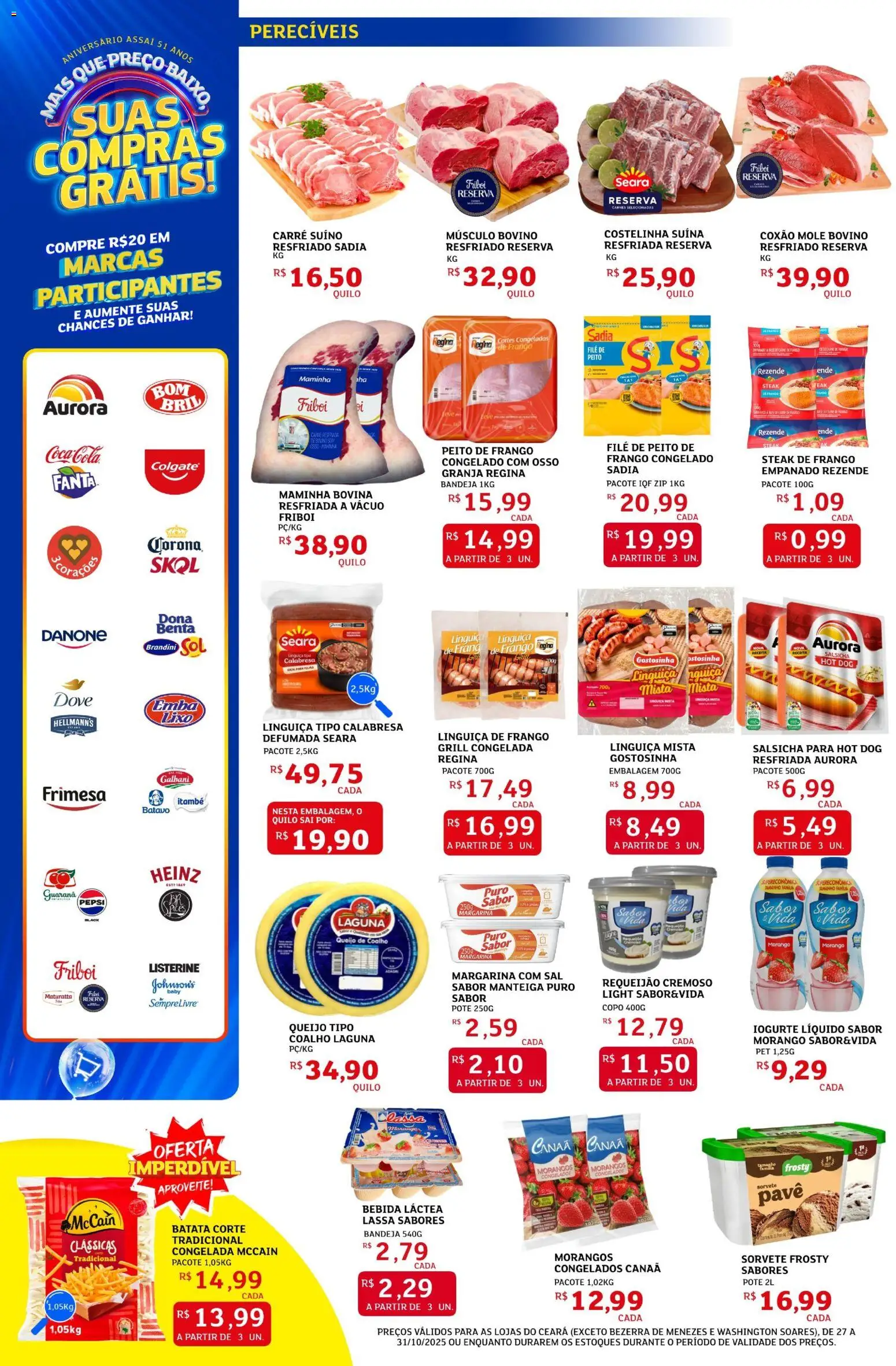 Assaí Atacadista Folheto - válido de 27.10.2025 | Página: 6 | Produtos: Carne, Sal, Dove, Requeijão