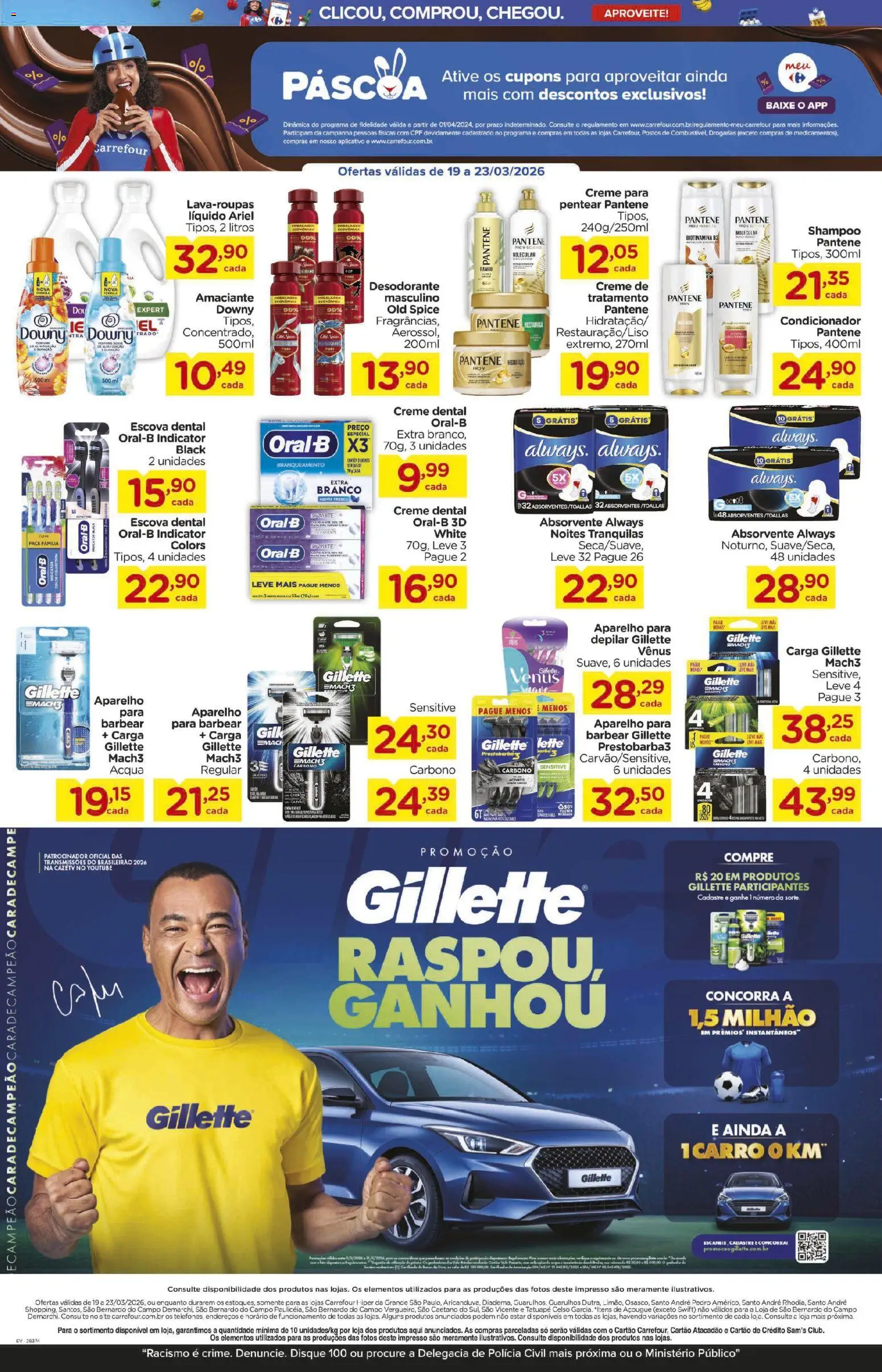 Carrefour Folheto - válido de 19.03.2026 | Página: 2 | Produtos: Shampoo, Ariel, Desodorante, Creme