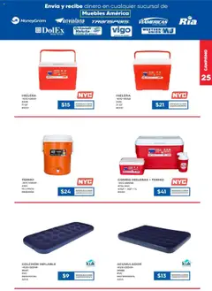 Nuevas ofertas de Muebles America válidas en toda la República Mexicana desde el 01.09.2025. ¡Encuentra las mejores ofertas en Muebles America - Catálogo! | Página: 25 | Productos: Hielera, Colchón inflable, Colchón, Termo