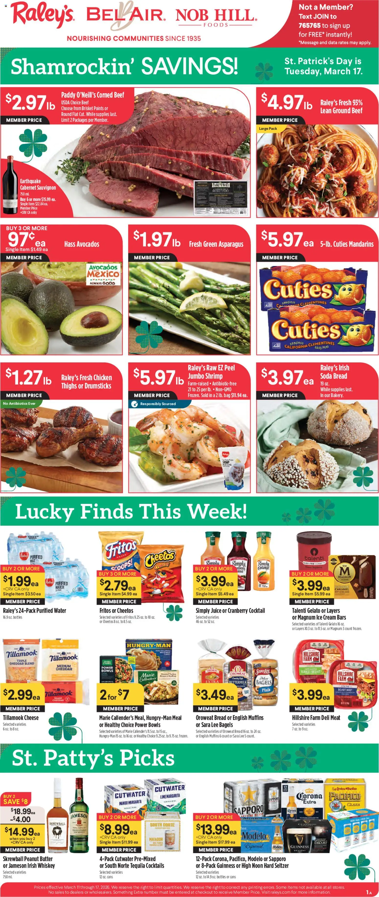 Raley's Weekly Ad - valid from 11.03.2026 | Page: 1 | Products: Juice, Beer, Cream, Mango