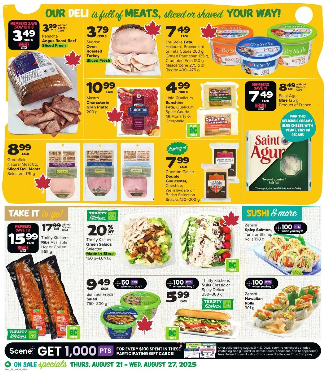 Thrifty Foods flyer valid from 21.08.2025 | Page: 6 | Products: Beef, Salad, Oven, Cheese