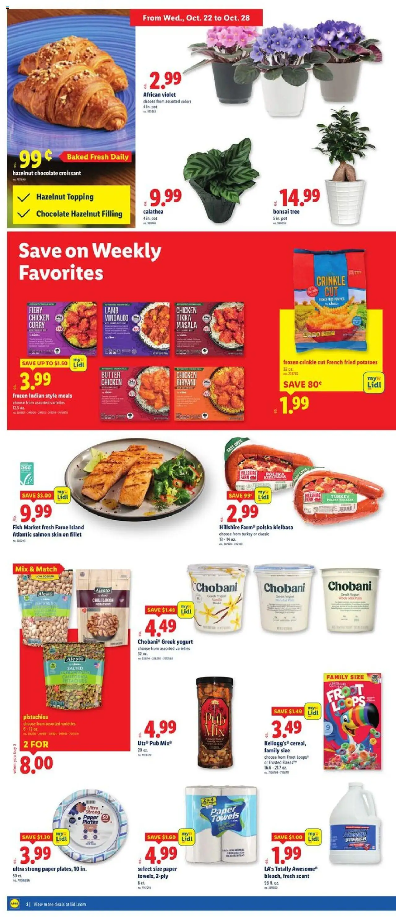 Lidl Weekly Ad - NJ - valid from 22.10.2025 | Page: 2 | Products: Yogurt, Chocolate, Fish, Potatoes