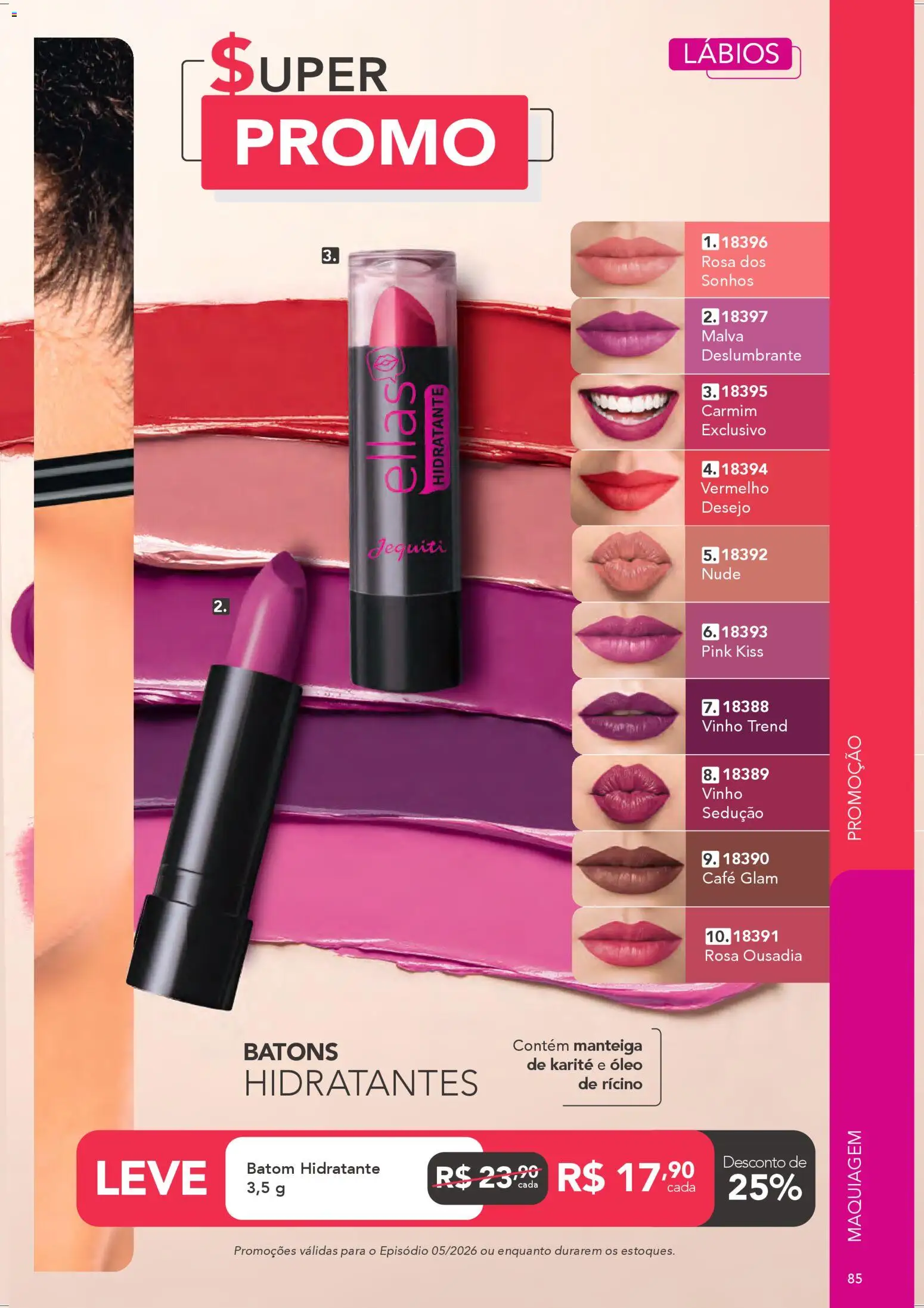 Jequiti Folheto - válido de 28.03.2026 | Página: 85 | Produtos: Maquiagem, Óleo, Café, Vinho