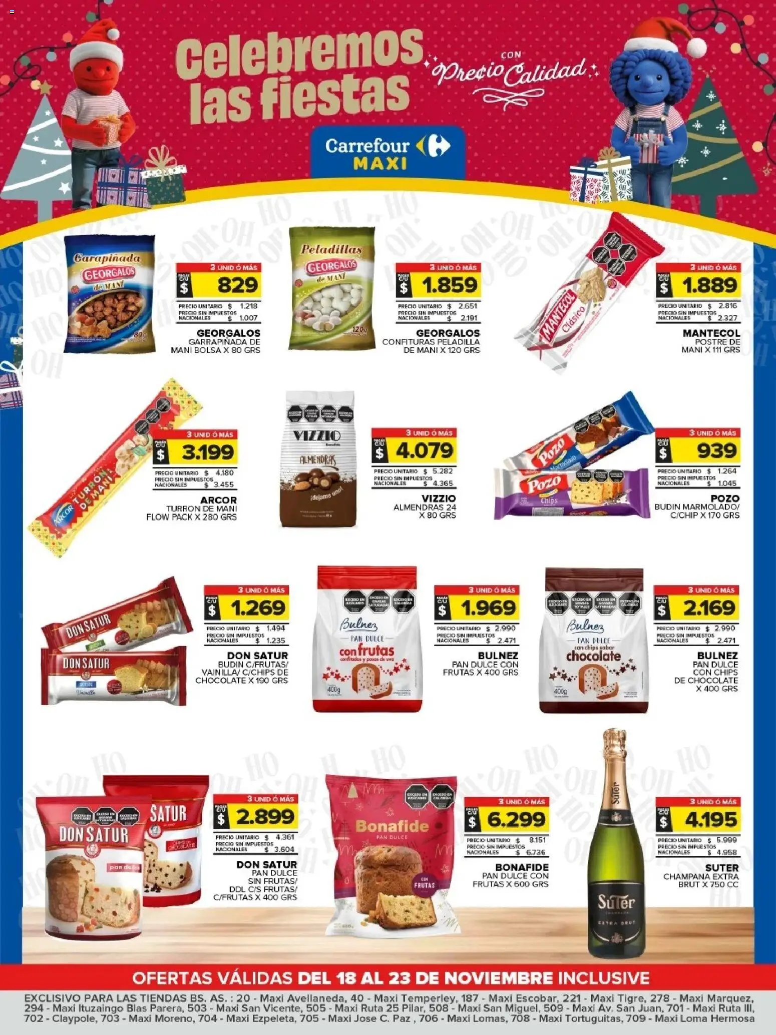Carrefour Maxi - Carrefour Maxi | Fiestas │ válido desde el 18.11.2025 | Página: 1 | Productos: Almendras, Mani, Pan, Chocolate