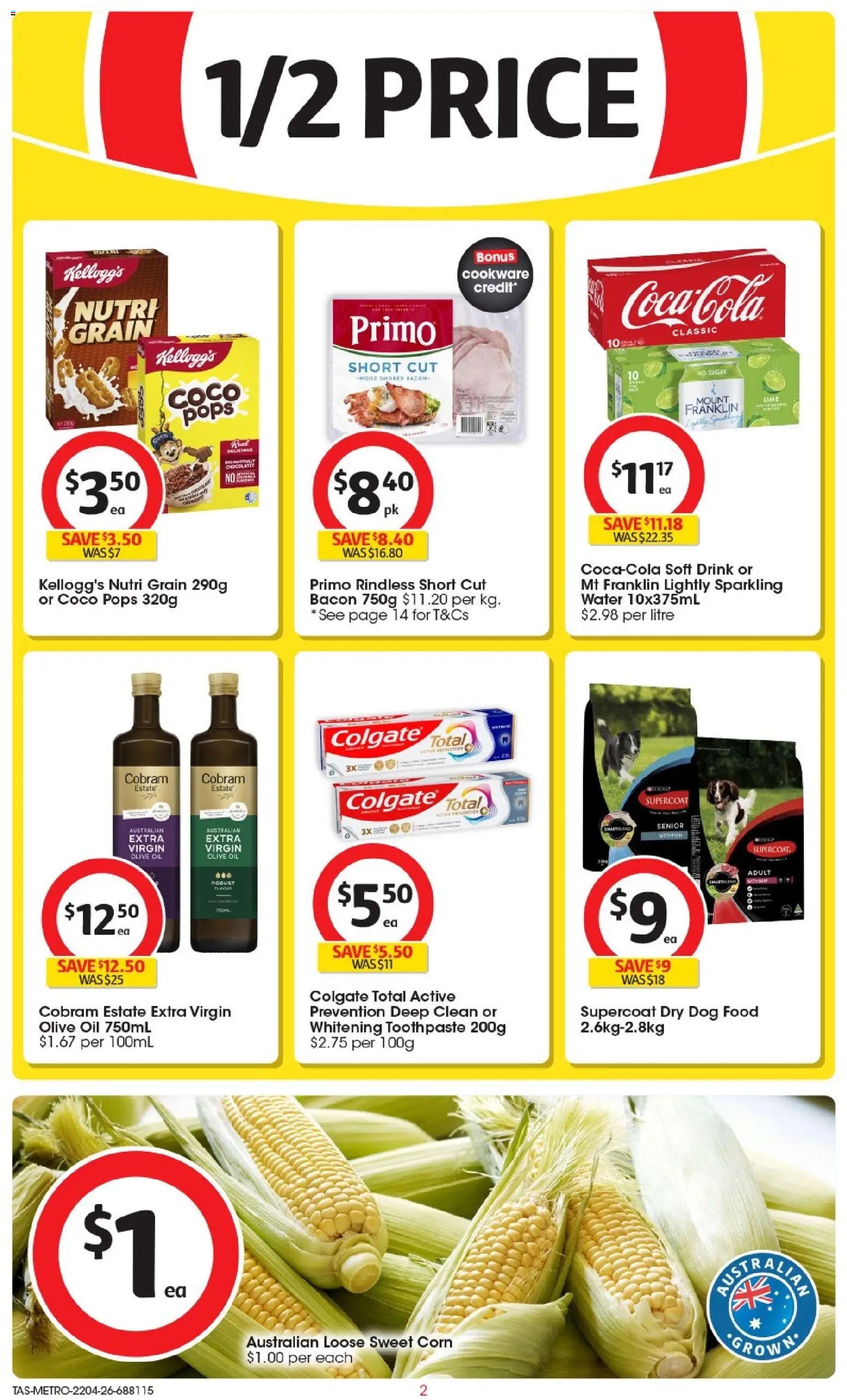 Coles catalogue - valid from 22.04.2026 | Page: 2 | Products: Bacon, Oil, Dog food, Lime