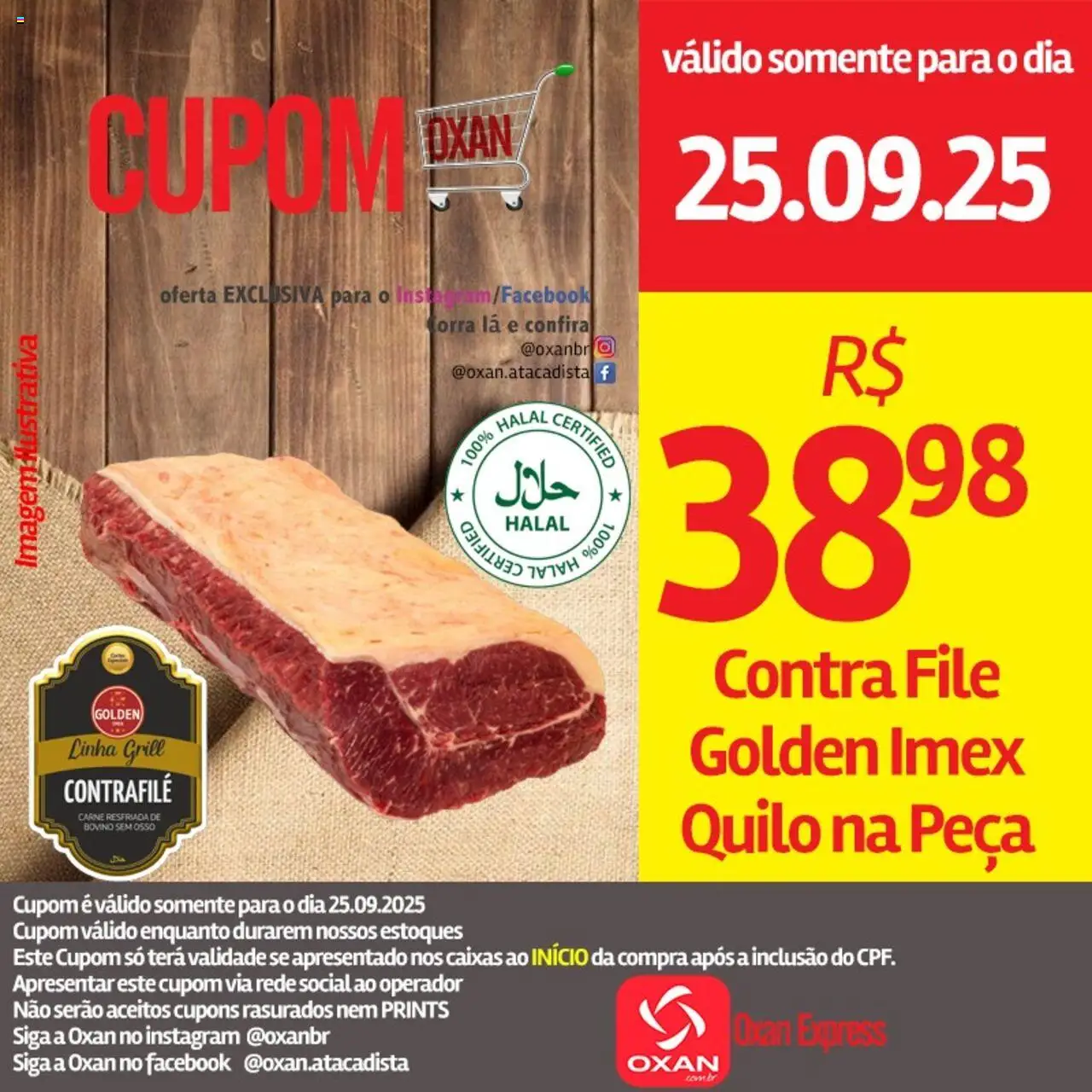 Oxan Atacadista Folheto - válido de 25.09.2025 | Página: 1 | Produtos: Grill, Contra filé, Carne