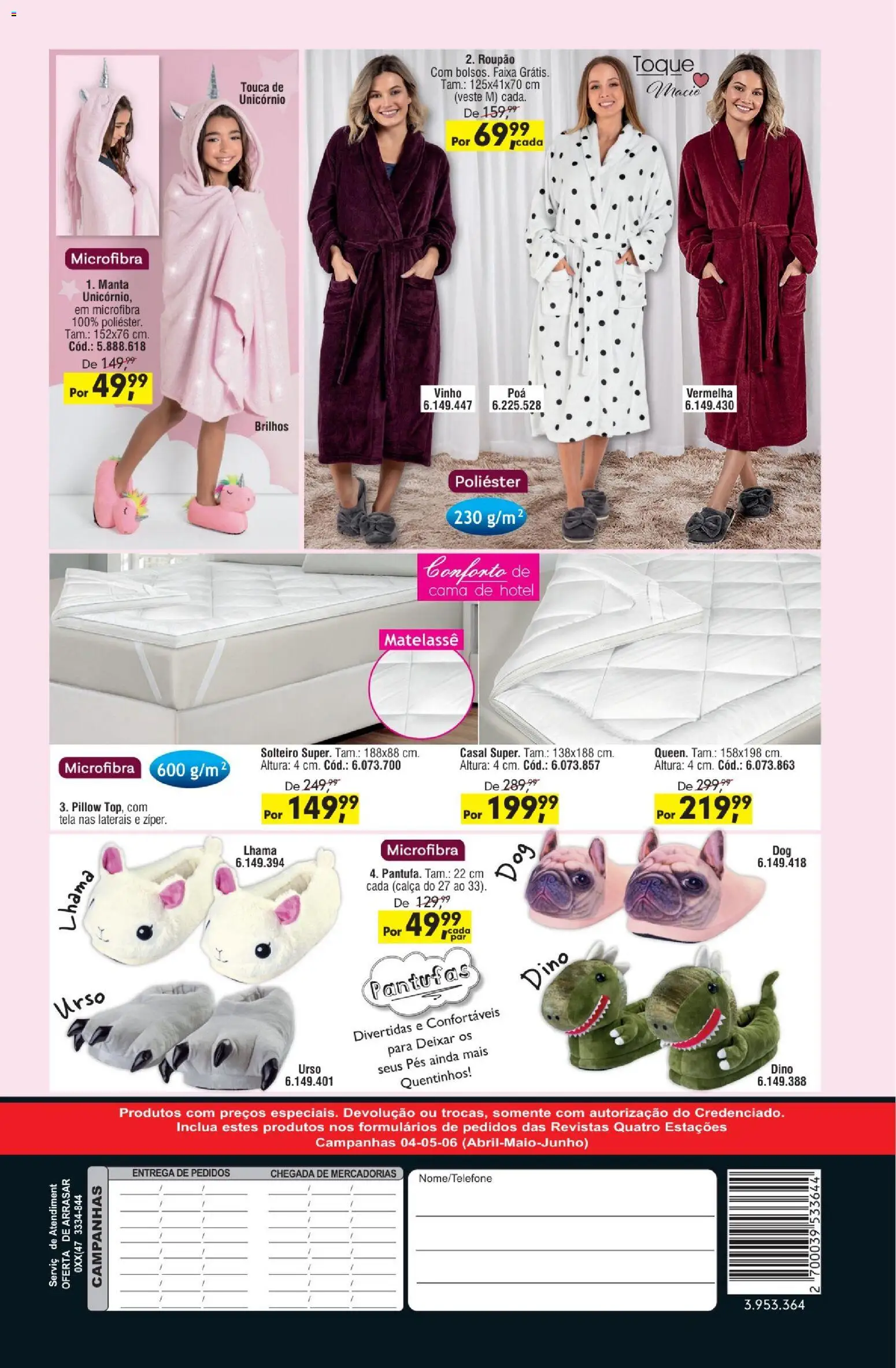 Quatro Estações Folheto - válido de 01.04.2026 | Página: 32 | Produtos: Touca, Cama, Tela, Calça