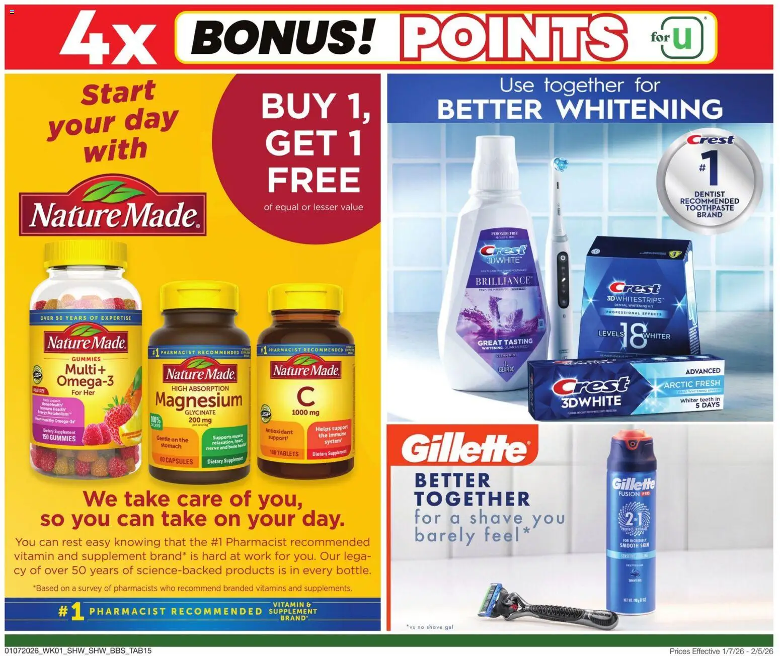 Shaw's Big Book of Savings - valid from 07.01.2026 | Page: 15 | Products: Magnesium, Fusion, Toothpaste, Shave Gel