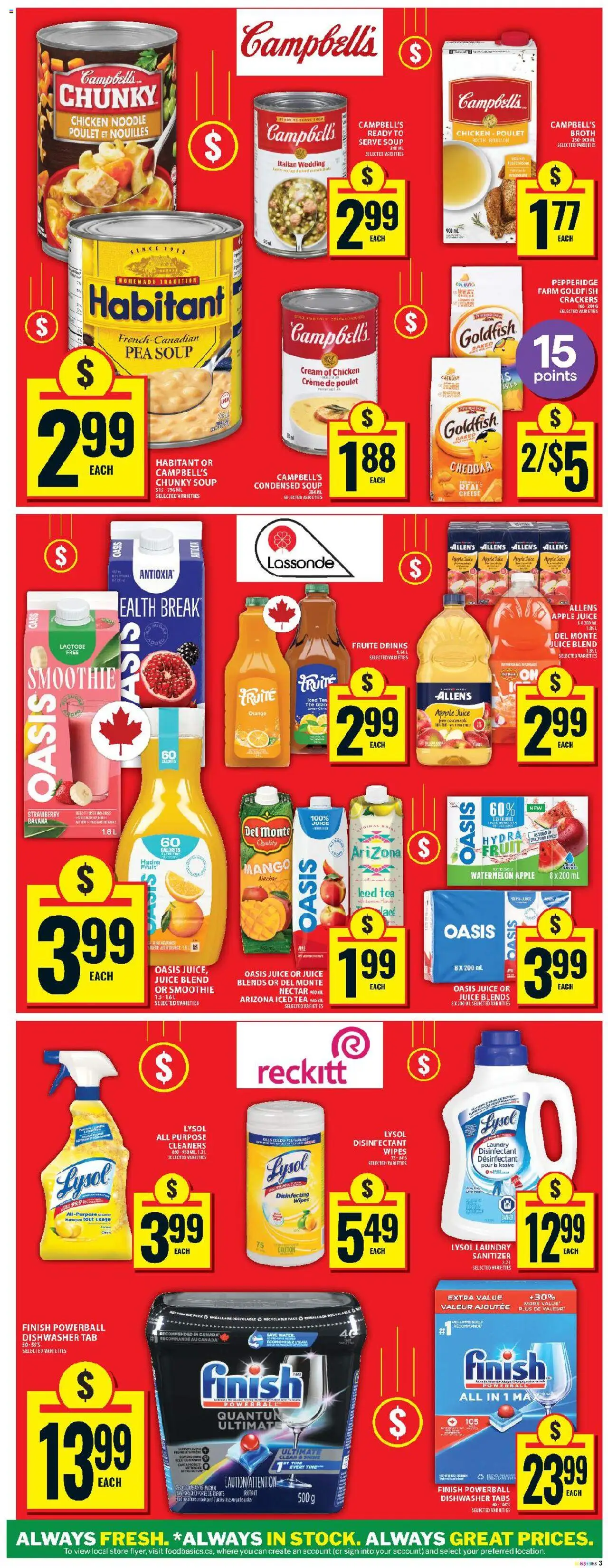 Food Basics flyer valid from 18.09.2025 | Page: 6 | Products: Tea, Dishwasher, Juice, Chicken