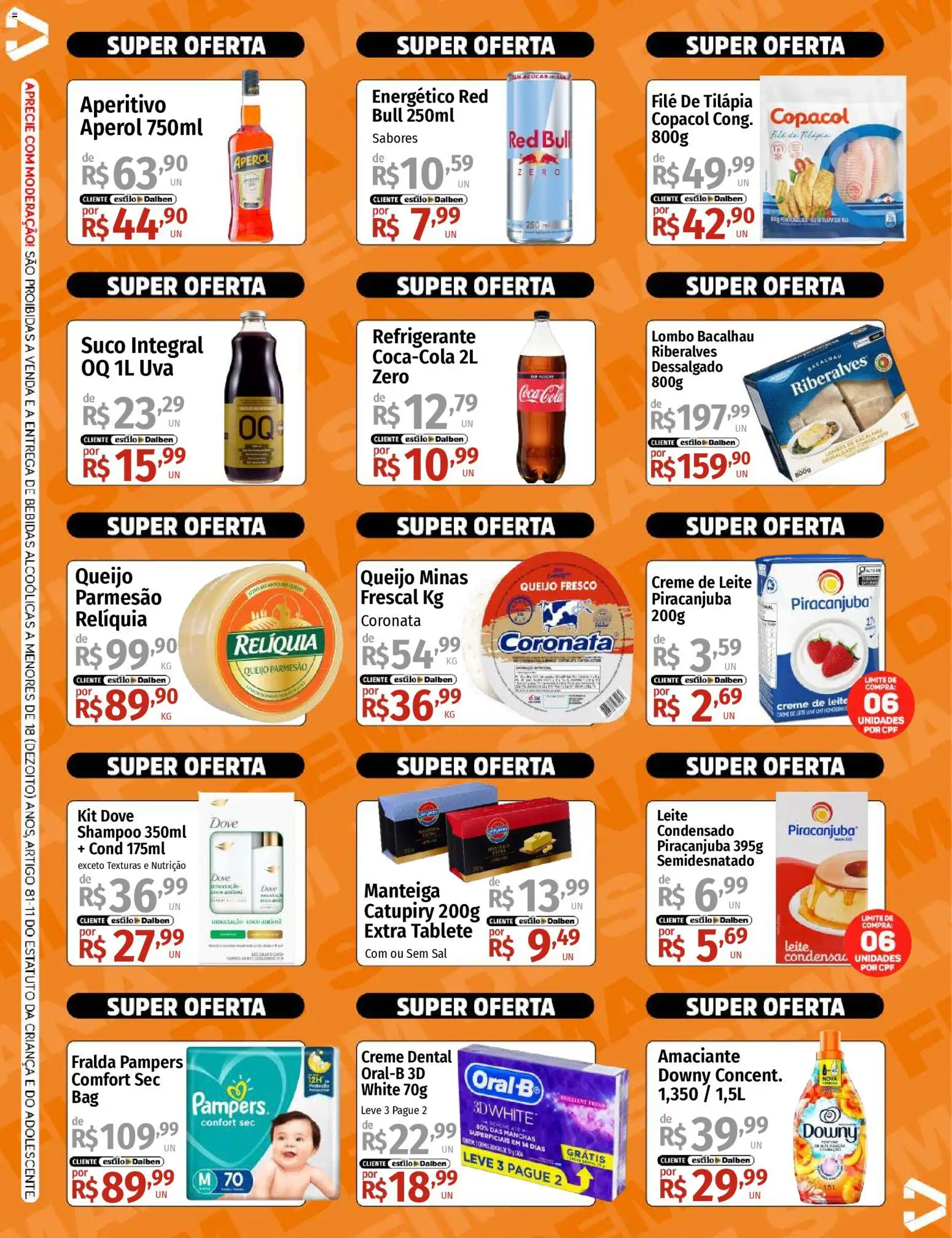 Supermercado Dalben Folheto - válido de 13.02.2026 | Página: 2 | Produtos: Cola, Queijo, Creme de leite, Dove