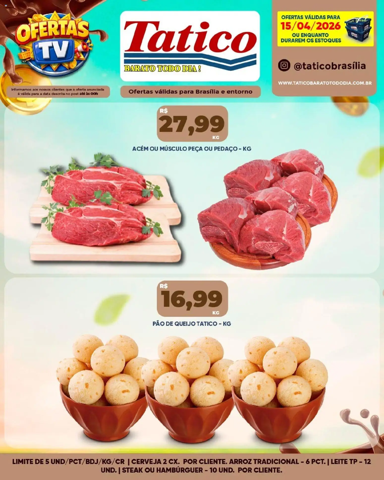 Tatico Folheto - válido de 16.04.2026 | Página: 39 | Produtos: Leite, Cerveja, Arroz, Hambúrguer