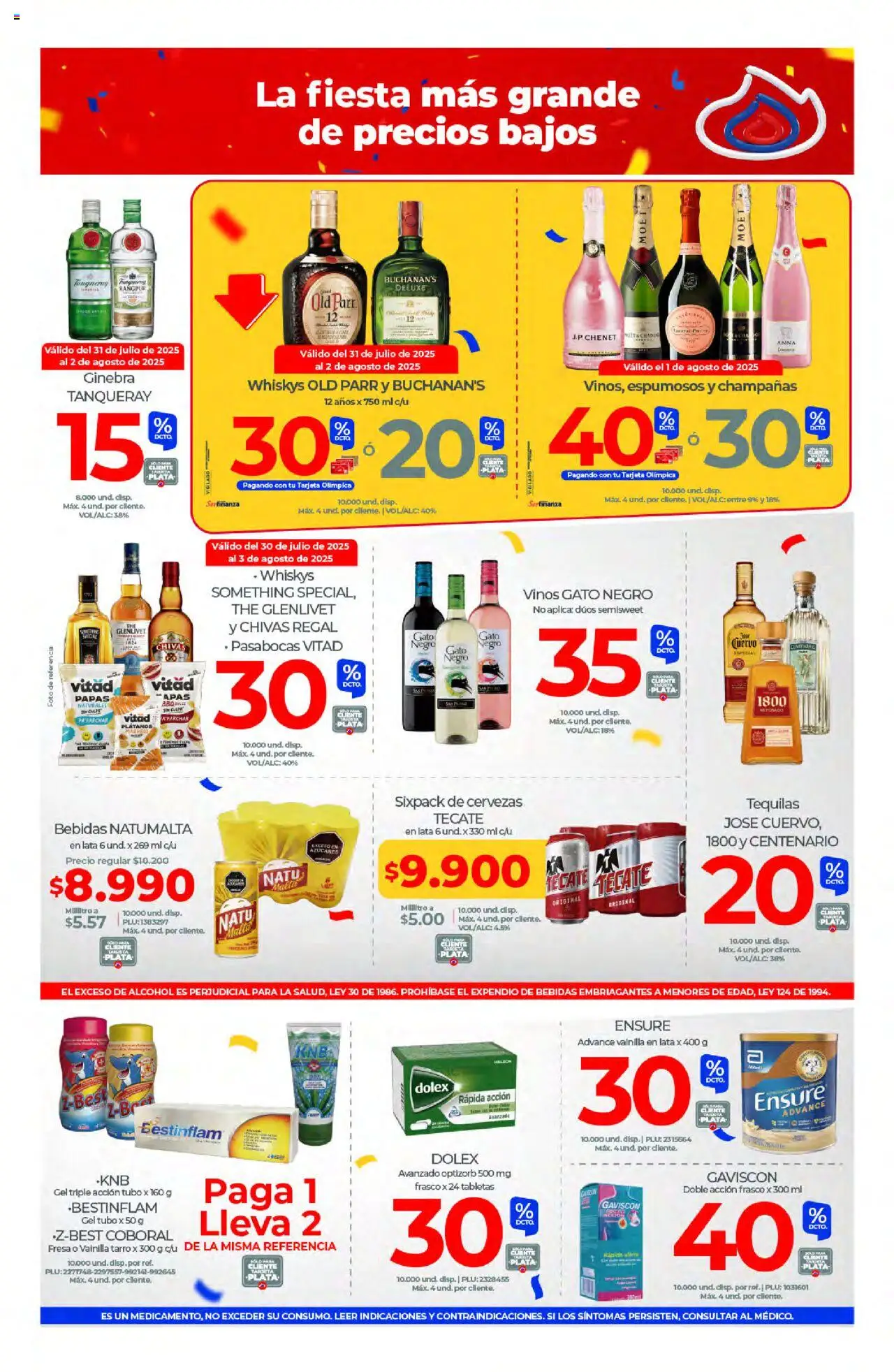 Olímpica revista - valida desde el 30.07.2025 | Página: 5 | Productos: Plátanos, Ginebra, Frasco, Fresa