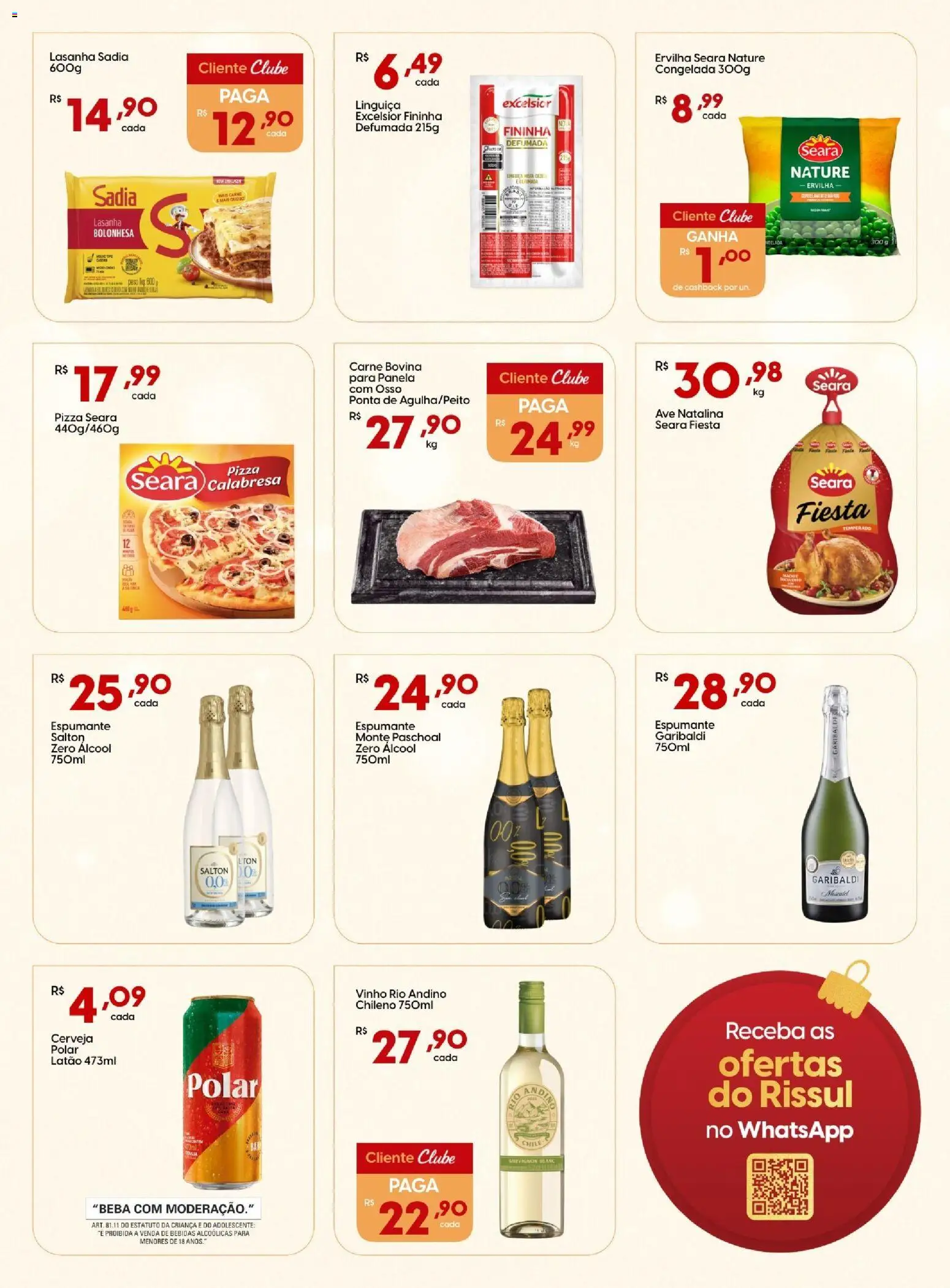 Rissul Folheto - válido de 15.12.2025 | Página: 6 | Produtos: Espumante, Linguiça, Cerveja, Lasanha