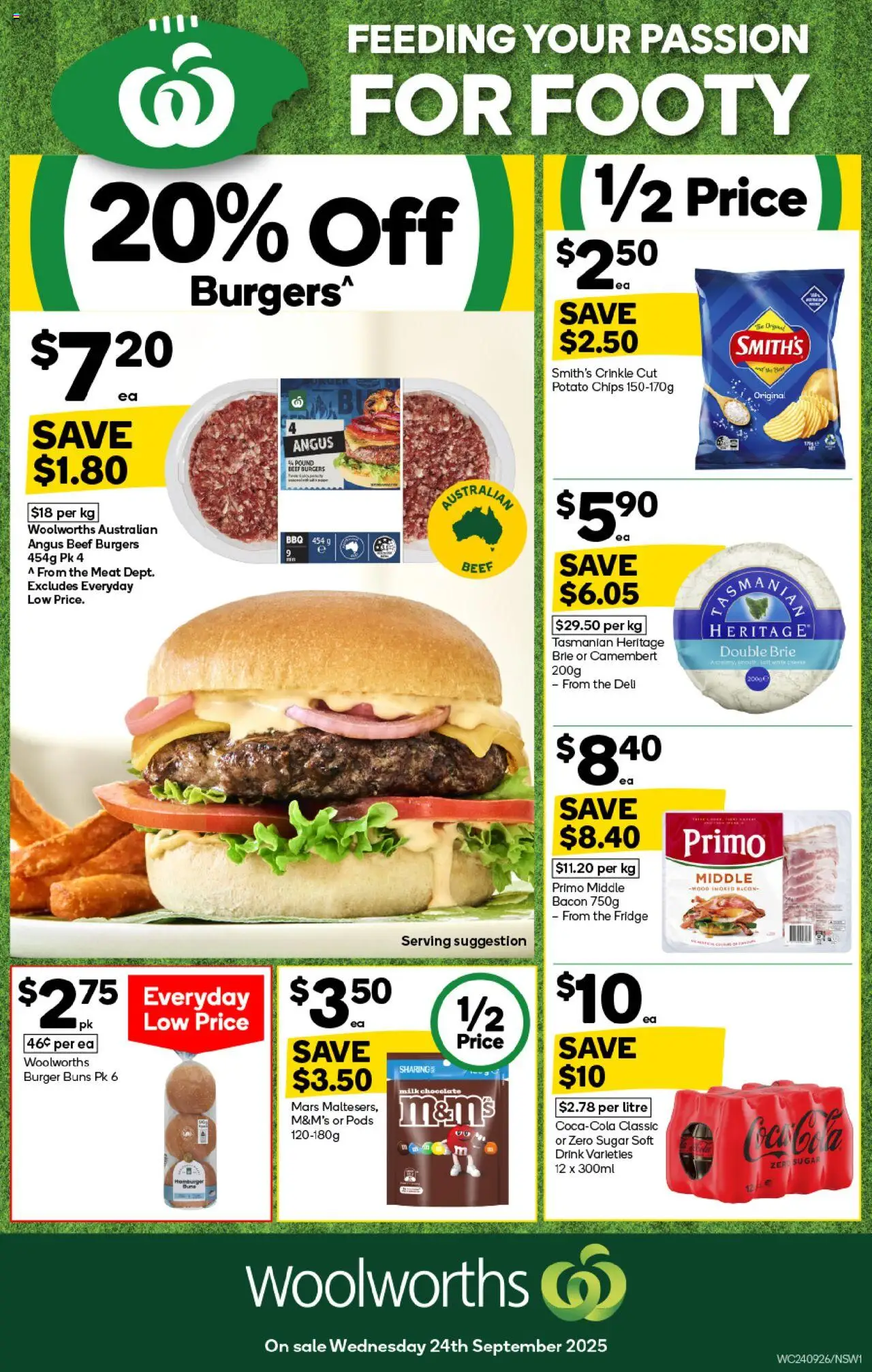 Woolworths catalogue - valid from 24.09.2025 | Page: 1 | Products: Milk, Beef, Chips, Sugar