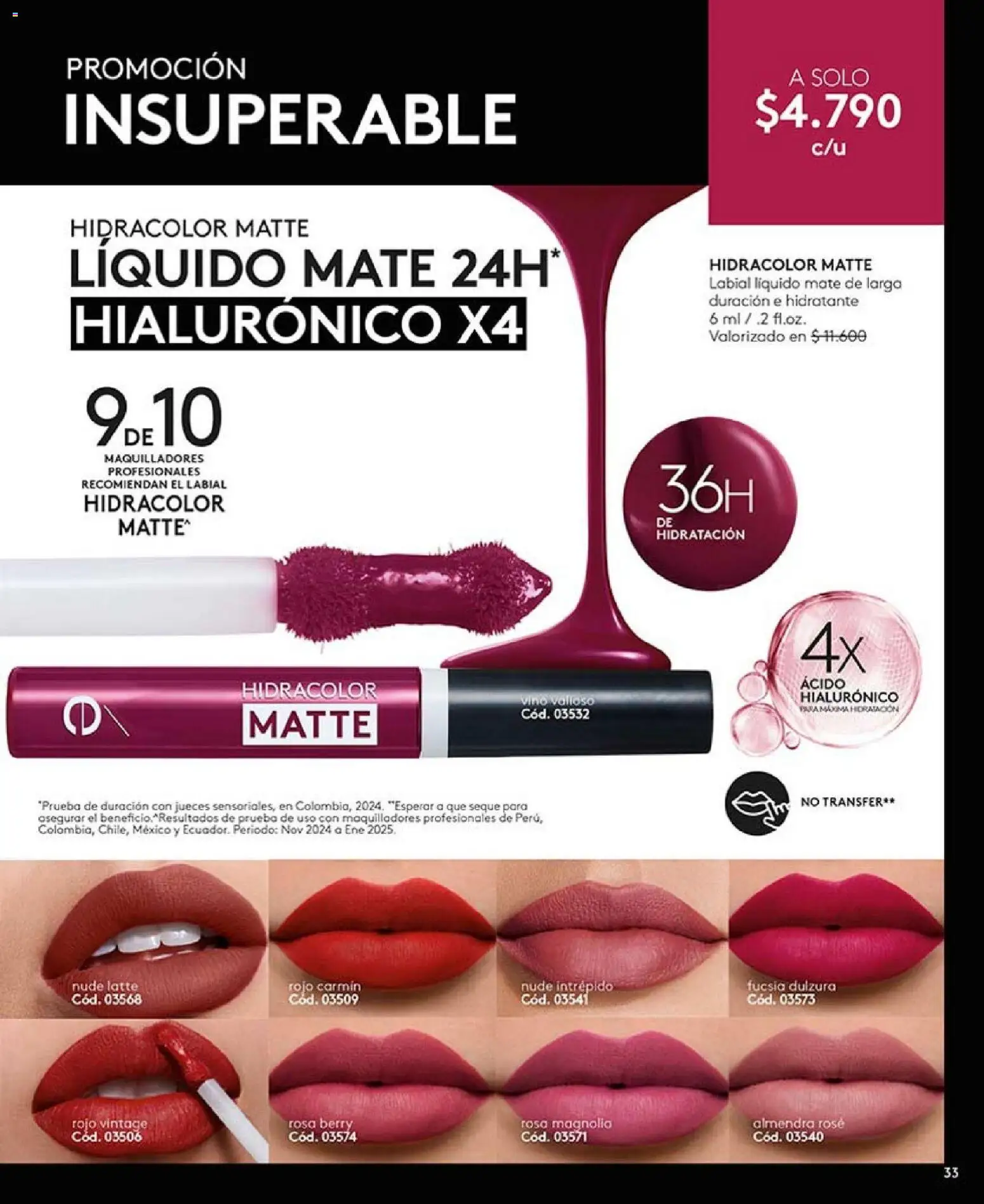 Catálogo Ésika Campaña 2 │ válido desde el 15.01.2026 | Página: 33 | Productos: Almendra, Mate, Vino, Labial