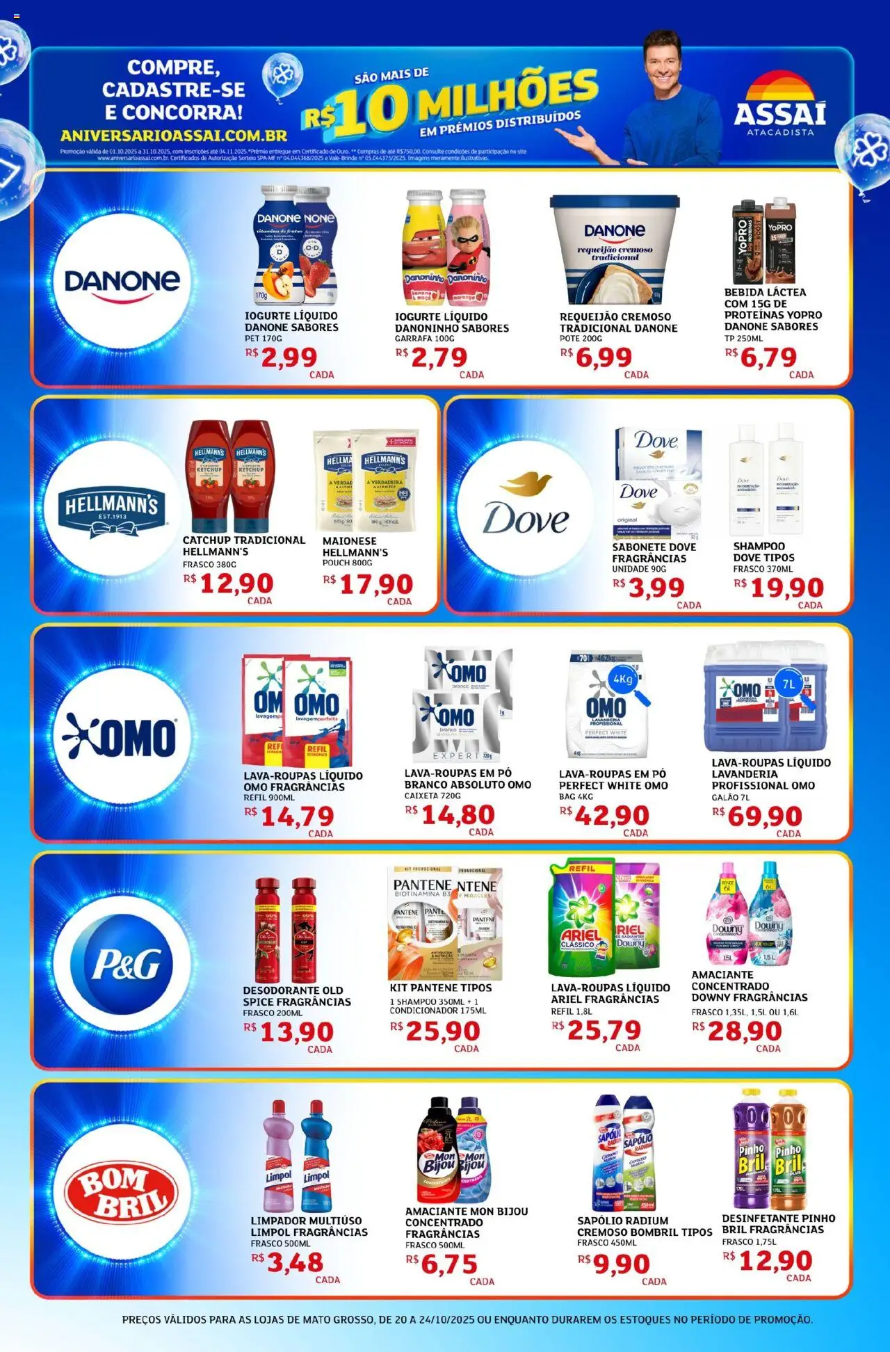 Assaí Atacadista Folheto - válido de 20.10.2025 | Página: 5 | Produtos: Limpador multiuso, Sabonete, Requeijão, Amaciante