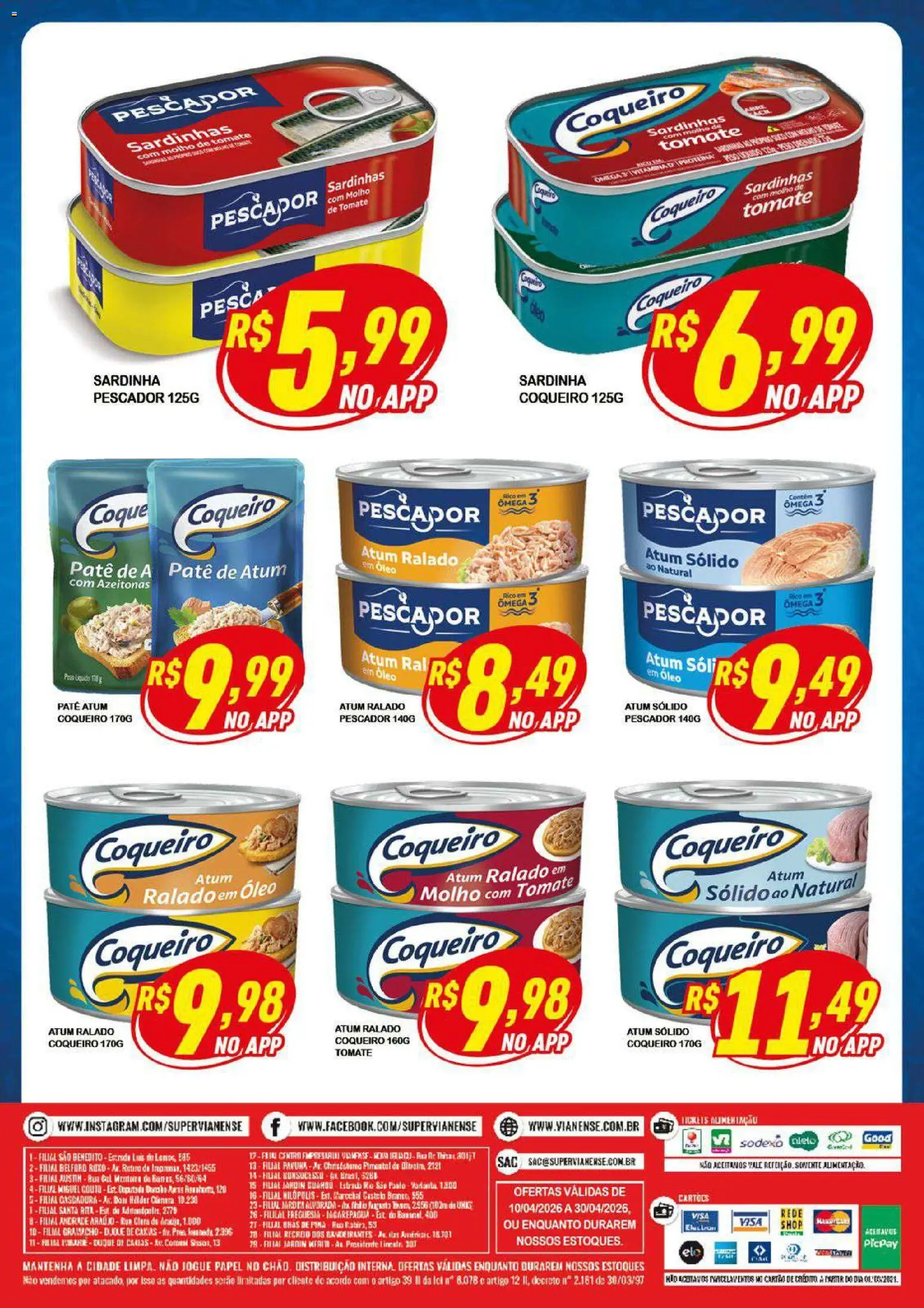 Vianense Folheto - válido de 10.04.2026 | Página: 2 | Produtos: Azeitonas, Molho de tomate, Sardinha, Atum