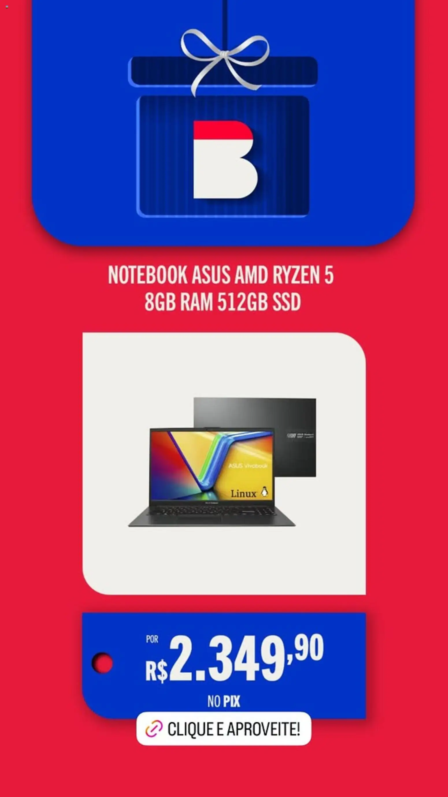 Casas Bahia Folheto - válido de 12.12.2025 | Página: 12 | Produtos: Notebook