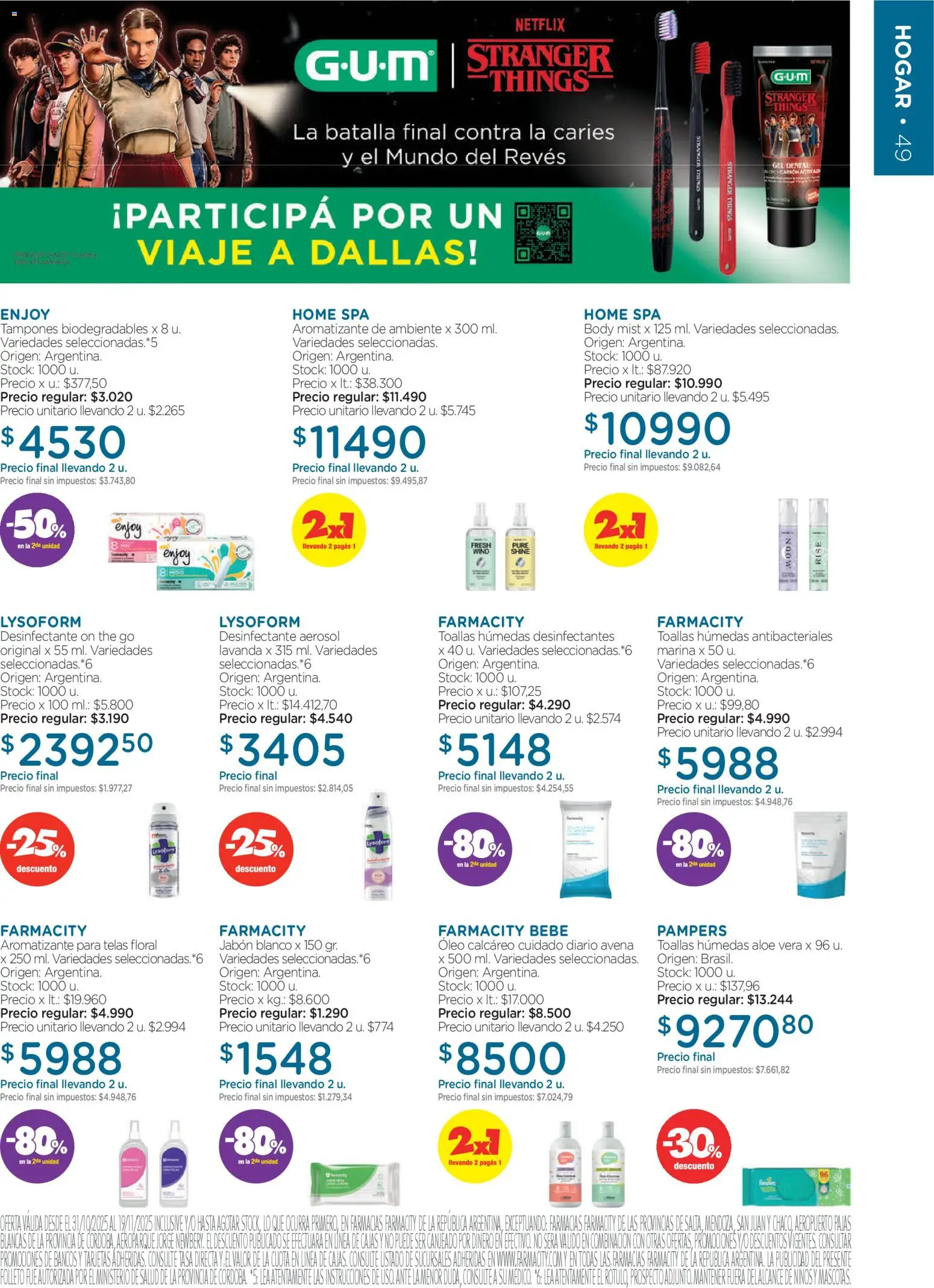 Farmacity catálogo │ válido desde el 30.10.2025 | Página: 49 | Productos: Tampones, Desinfectante, Avena, Jabón
